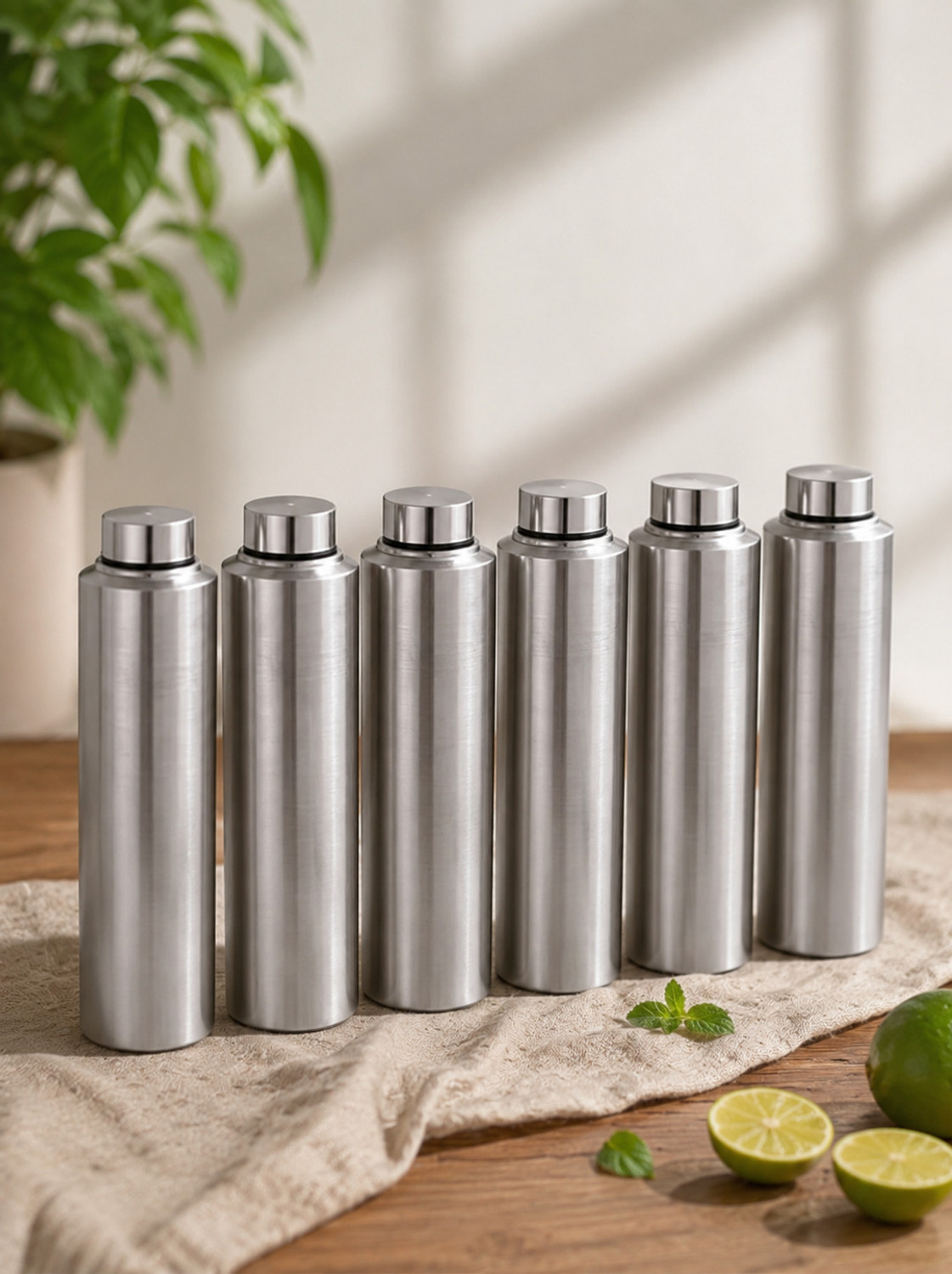 Image of BluNeo Stainless Steel Combo 6 Water Bottle for college /Fridge /Sports /Gym /Office- 1000 ml Steel Bottle