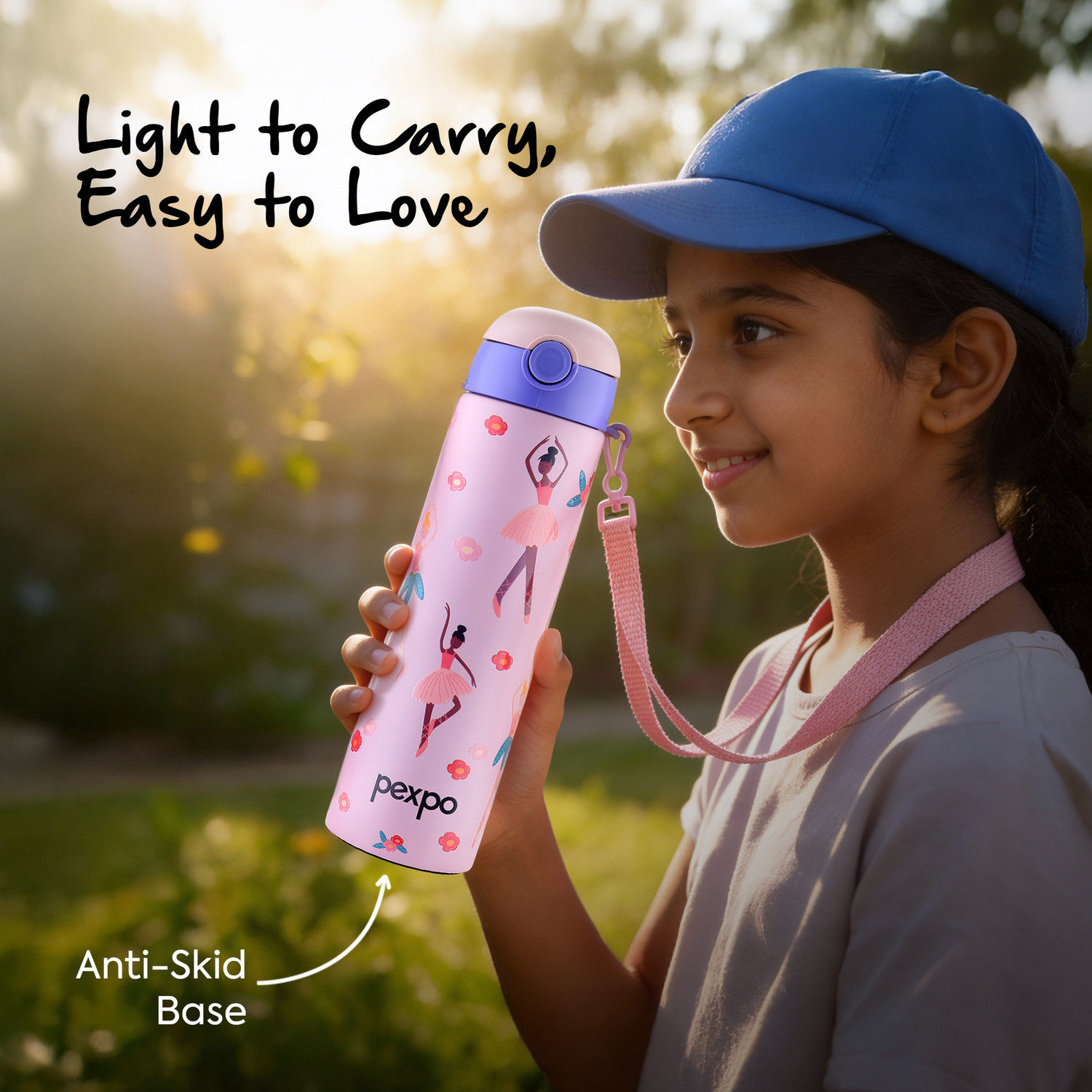Image of Go24 Sporty ISI Certified UV Printed Kids Water Sipper - For School, Home, Picnic 700 ml Water Bottle (Set of 1, Pink)