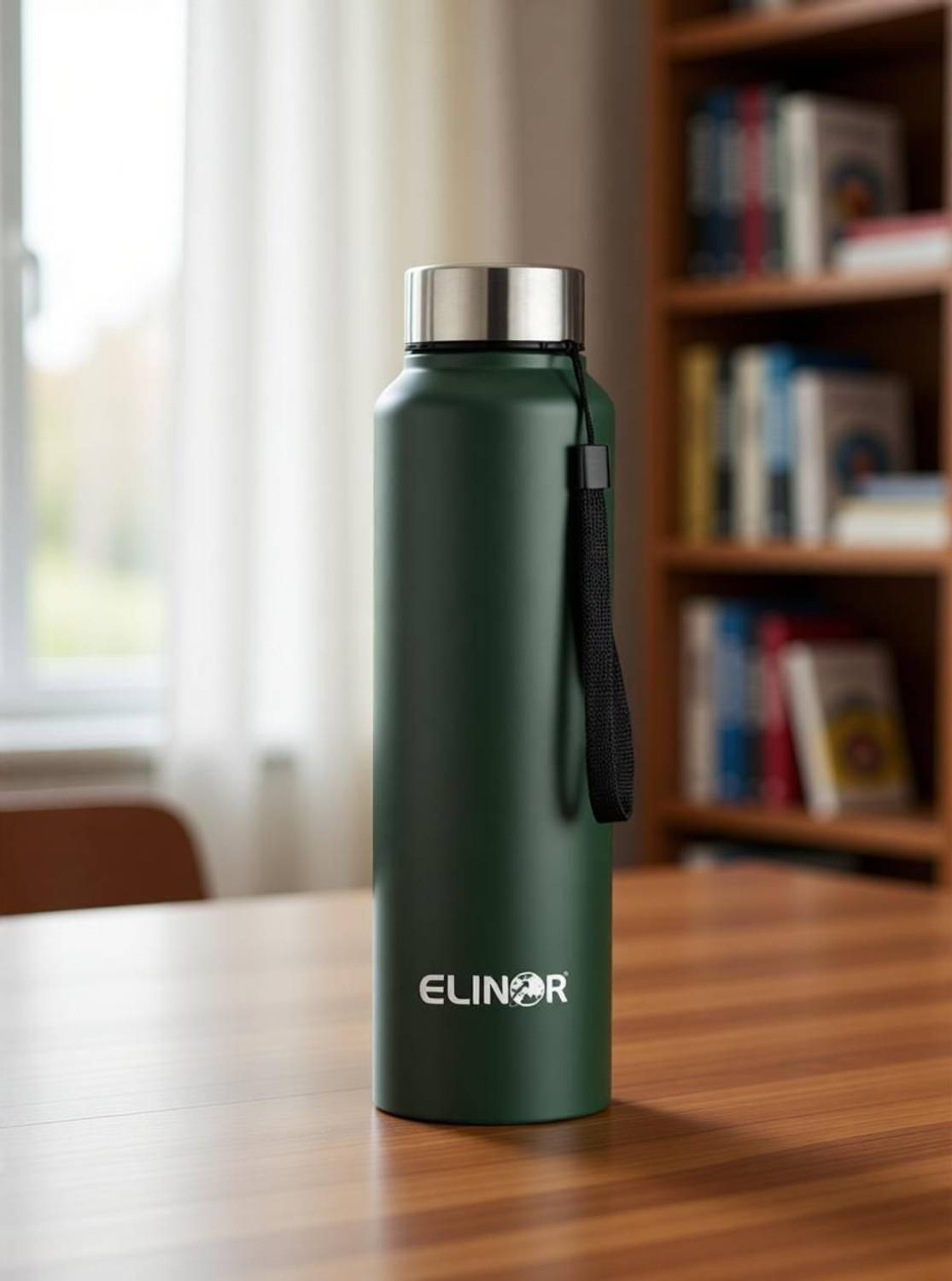 ELINOR 1000 ml Green Steel Water Bottle with Dori Cap - Image 4