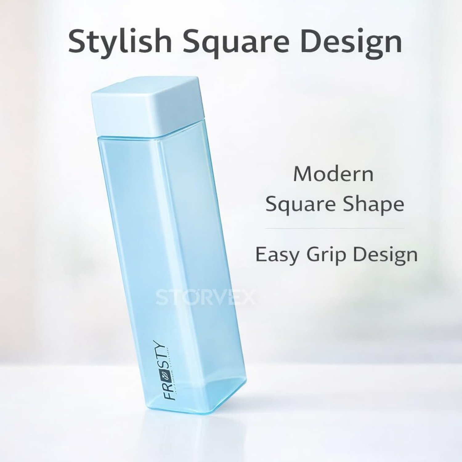 Image of ANJANISUT Unbreakable Square Plastic Food Grade Fridge Bottle Set of 6 (1000 ml) 1000 ml Plastic Bottle