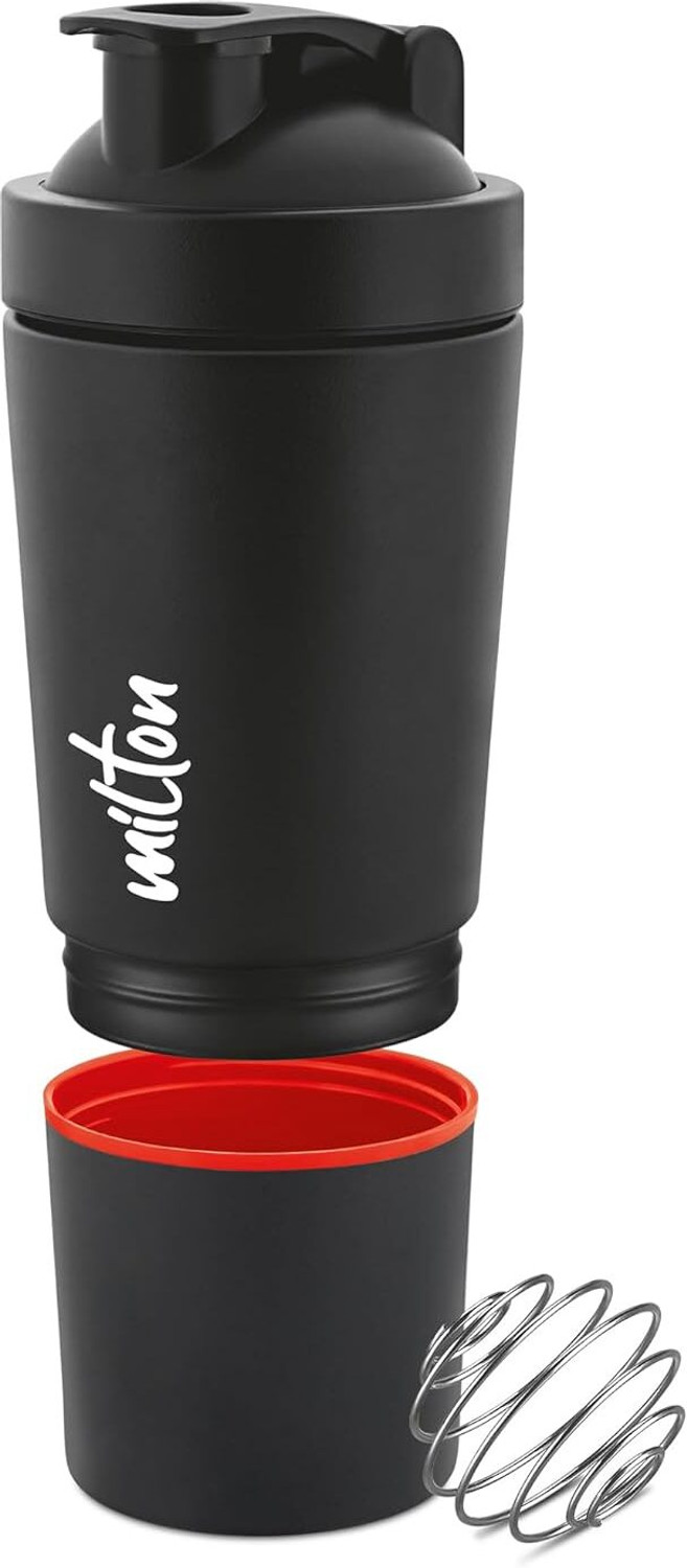 Image of MILTON Pro Mix Ultra Shaker with Blending Ball, (591ml + 200ml) 800 ml Steel Shaker