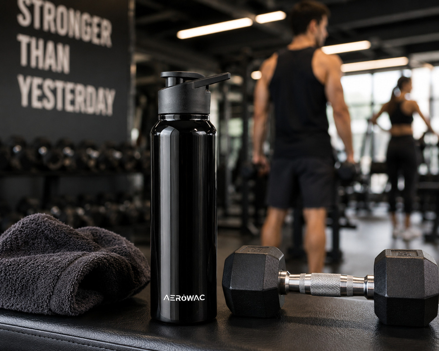 Image of AEROWAC Nubo Alpha Leak Proof Water Bottle For Gym, Office, School | Sports Sipper | 1000 ml Stainless Steel Bottle