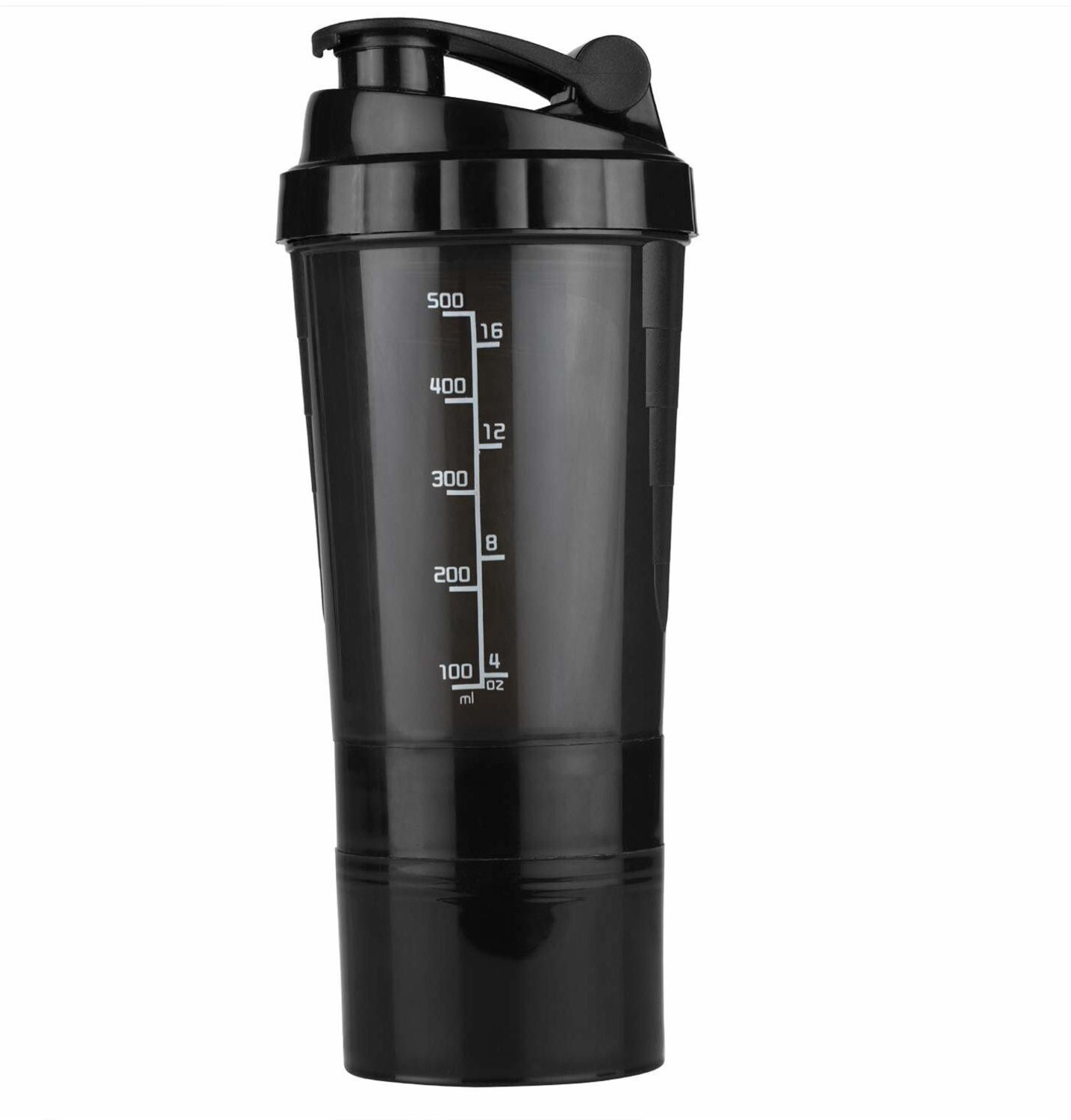 Image of Fitnesstricks Spider Protein Shaker Bottle for gym with Extra Compartment For Men and Women 500 ml Plastic Shaker