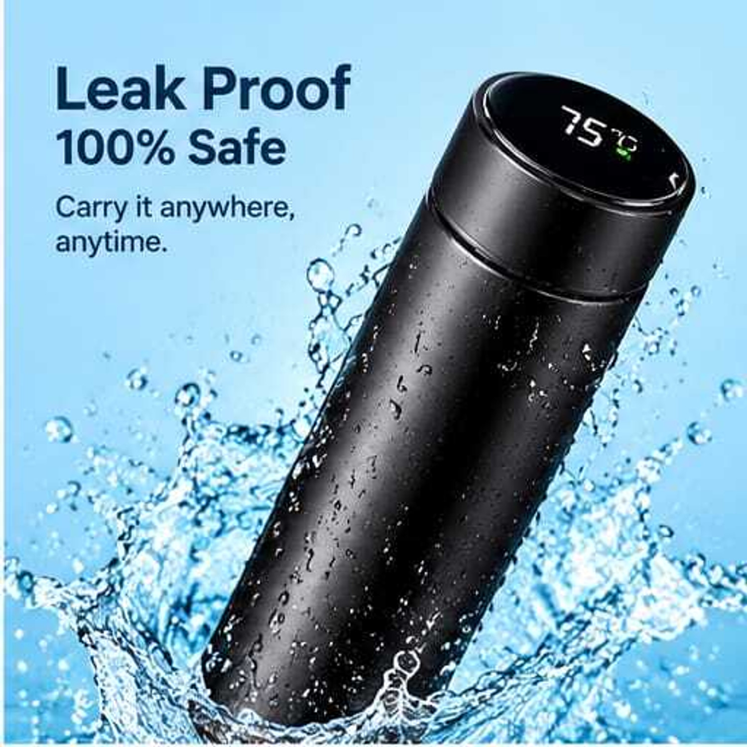 Image of TRONIC Temperature Bottle 750 ml Stainless Steel Bottle (Pack of 1, Black)