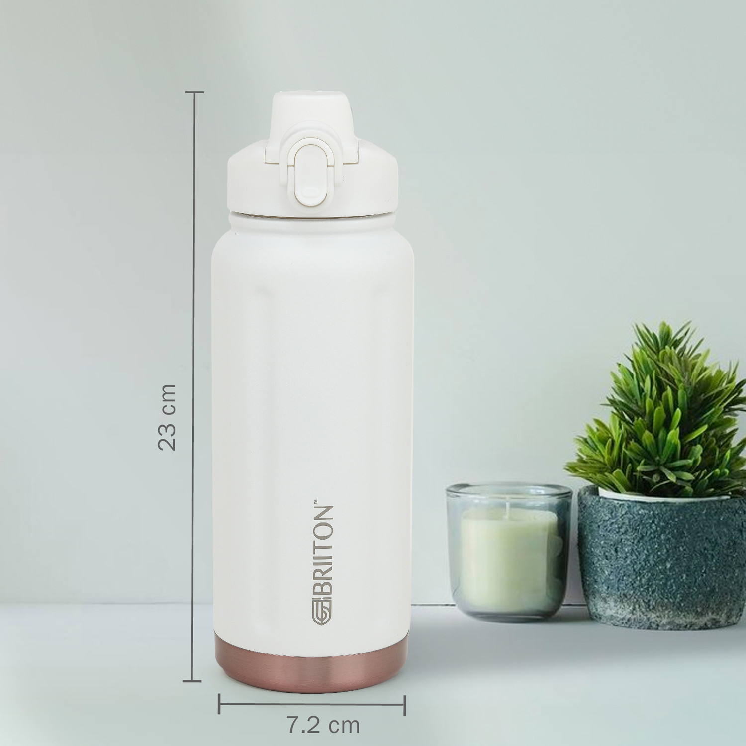 Image of BRIITON Niagra Copper-Coated Leakproof Insulated Flask Hot & Cold Stainless Steel Water 750 ml Steel Bottle