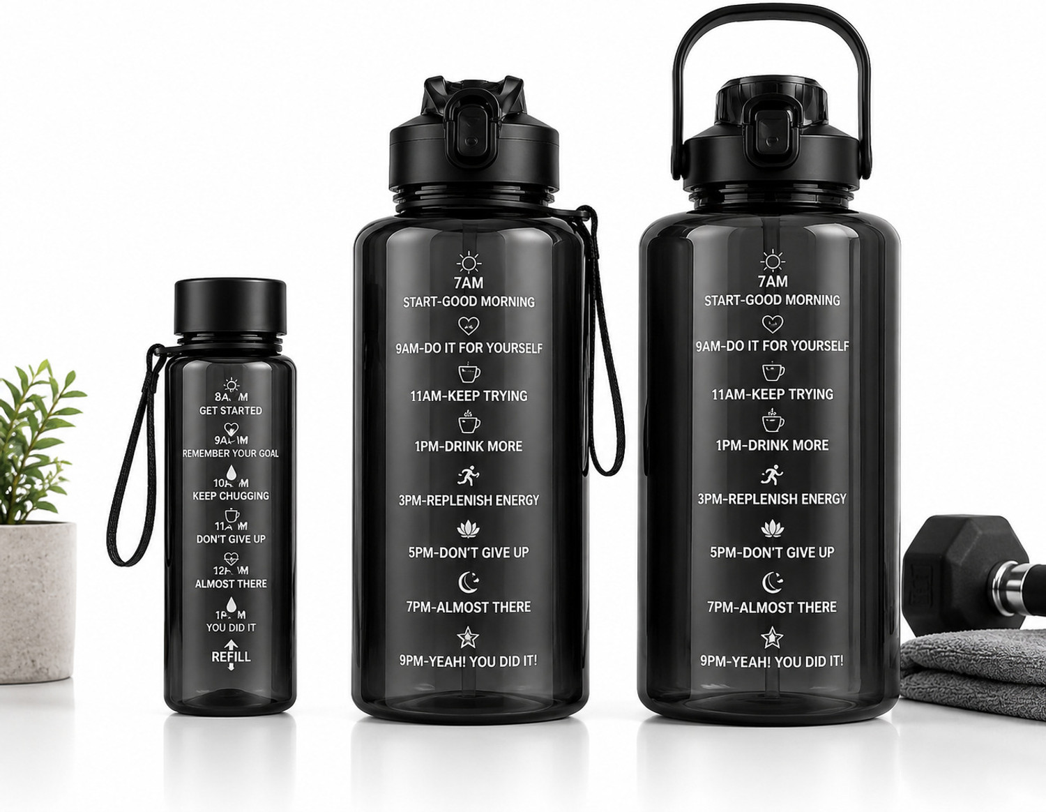 Image of Unisky Motivational Leak Proof 3000 ml Plastic Bottle