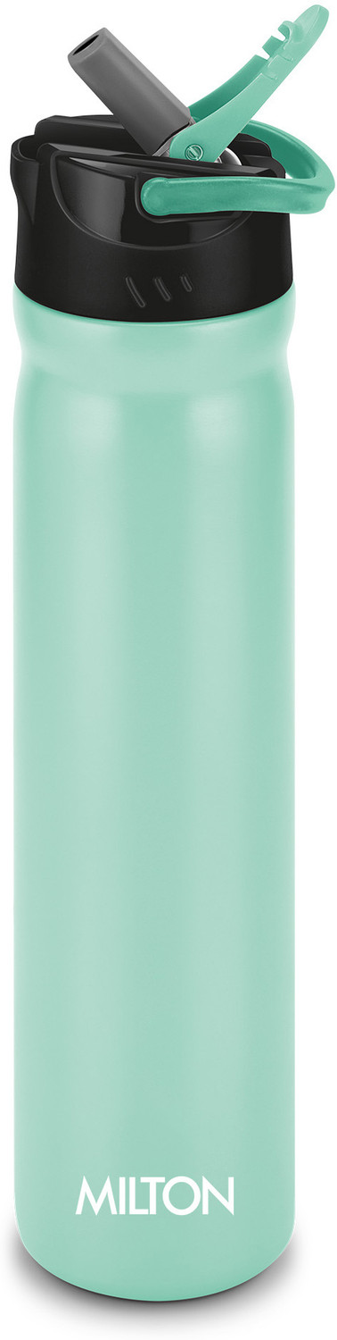 Image of MILTON Max 800 Stainless Steel Water Bottle with Sipper Lid, 700 ml, Aqua Green 700 ml Stainless Steel Bottle