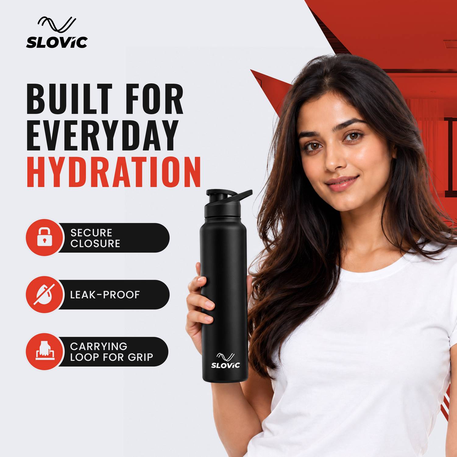 SLOVIC 1000 ml Stainless Steel Bottle - Image 2