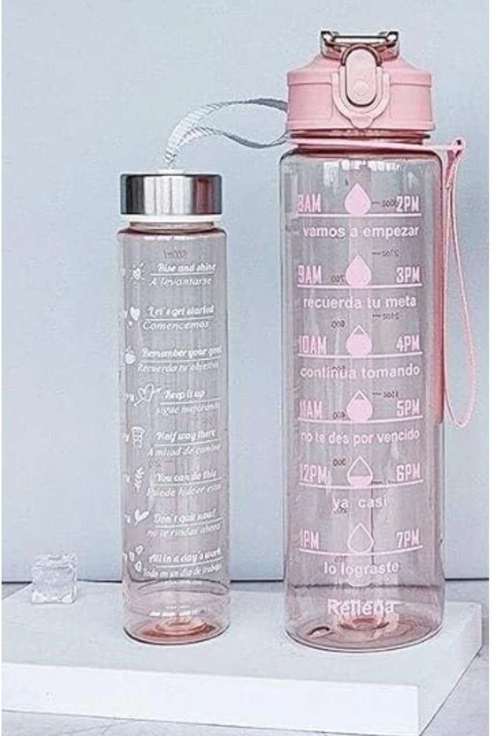 Image of TRENDLER Transparent 2 Liter Water bottle with Straw, BPA Free Gym, Travel Bottle 1000 ml Plastic Bottle (Pack of 1, Pink)