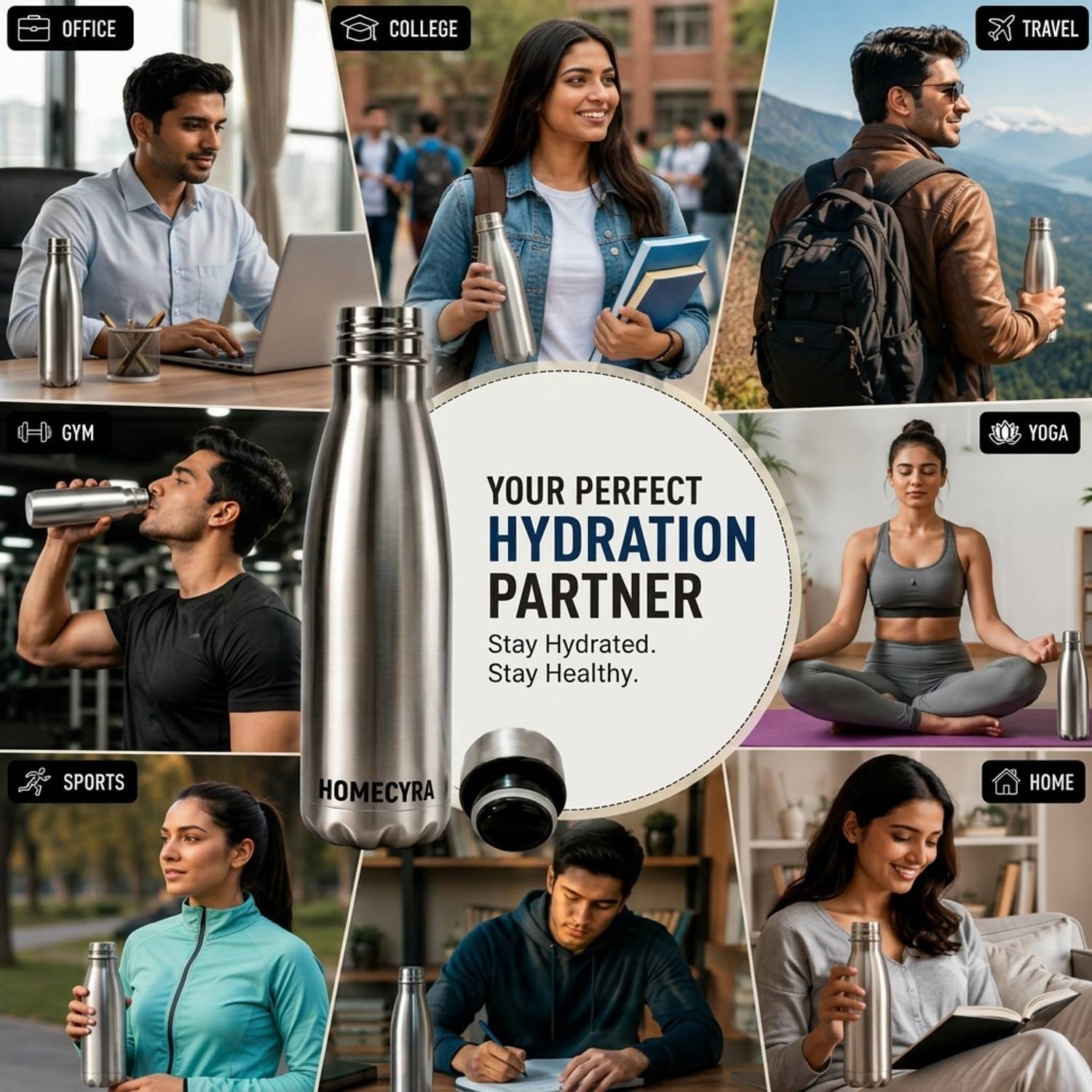 homecyra 24Hr Insulated Water Bottle 500ml - Image 4