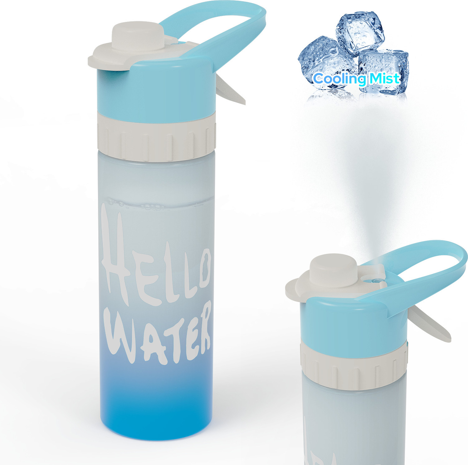 Image of Halohop Sports Unbreakable Mist Spray Water Bottle - Leak Proof-Free Cool Summer 650 ml Plastic Spray Bottle