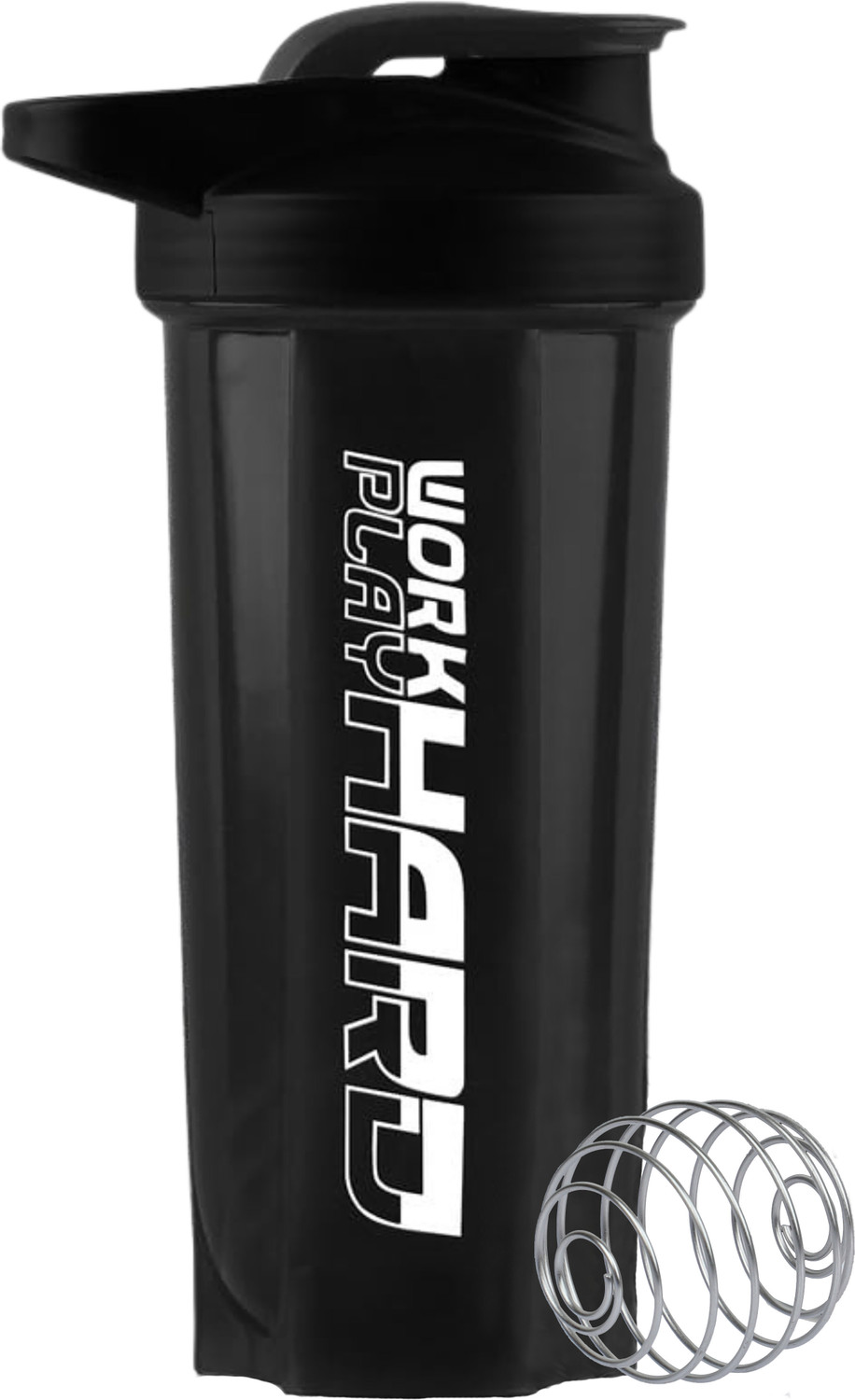 Image of Dassio Work Hard Protein Gym Shaker Bottle with Stainless Steel Spring Ball 700 ml Plastic Shaker
