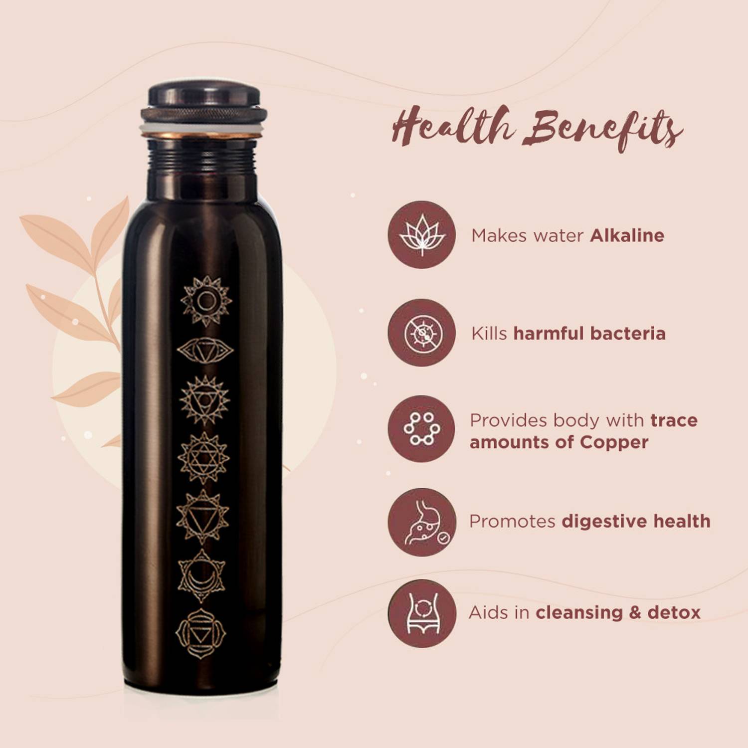 Sarveda 7 Chakra 1000ml Copper Bottle - Image 4