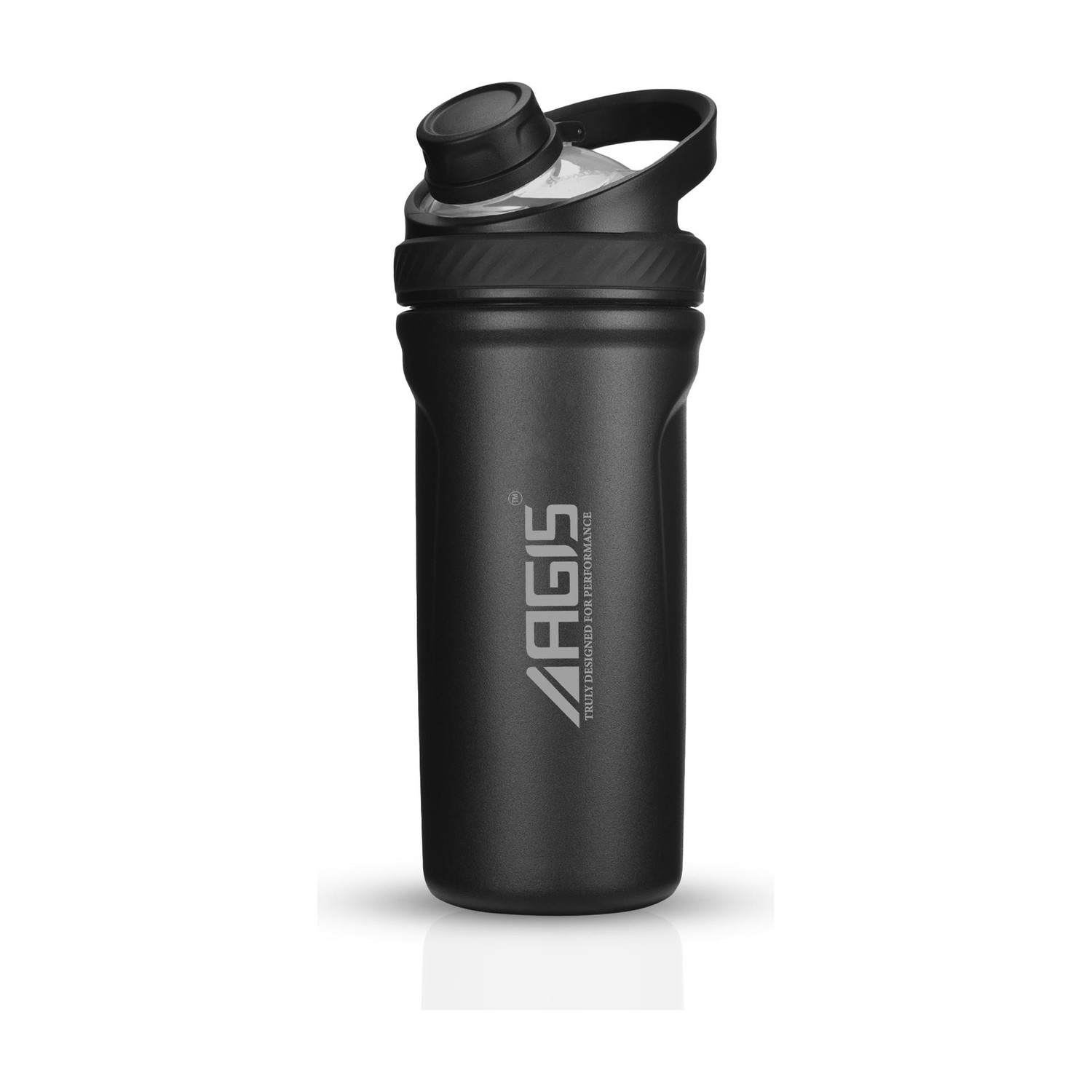 Image of AGIS Blender King Shaker Bottle for Protein Shakes | Leakproof | Bpa-Free 700 ml Stainless Steel Shaker (Pack of 1, Black)