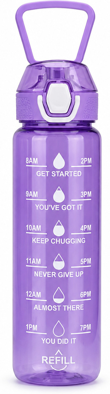 Image of kitchkart Motivational Water Bottle for Gym, Office & Travel 1000 ml Plastic Bottle