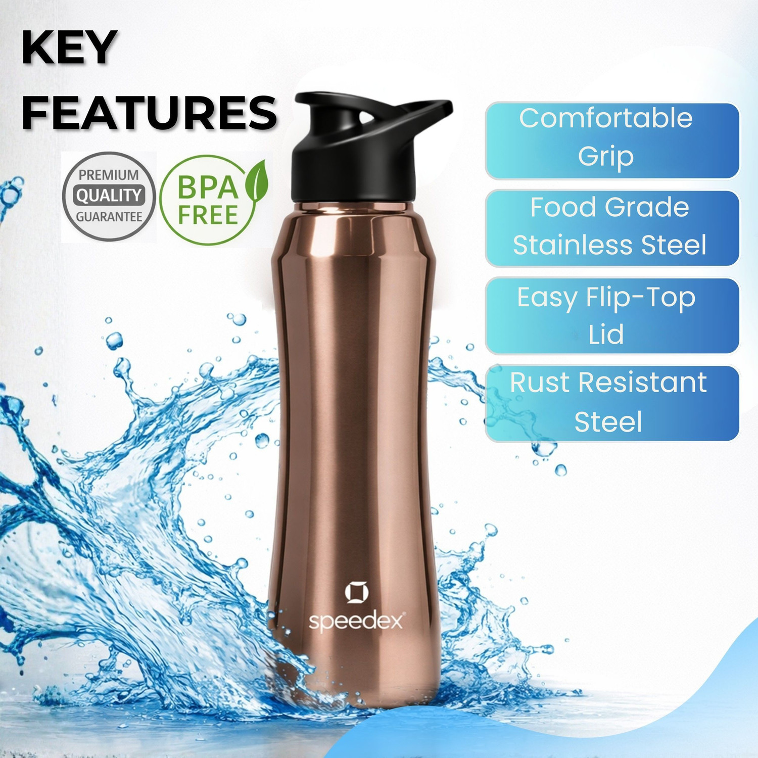Image of SPEEDEX Water Bottle for Men, Women, Kids, Adults, School 1000 ml Stainless Steel Bottle