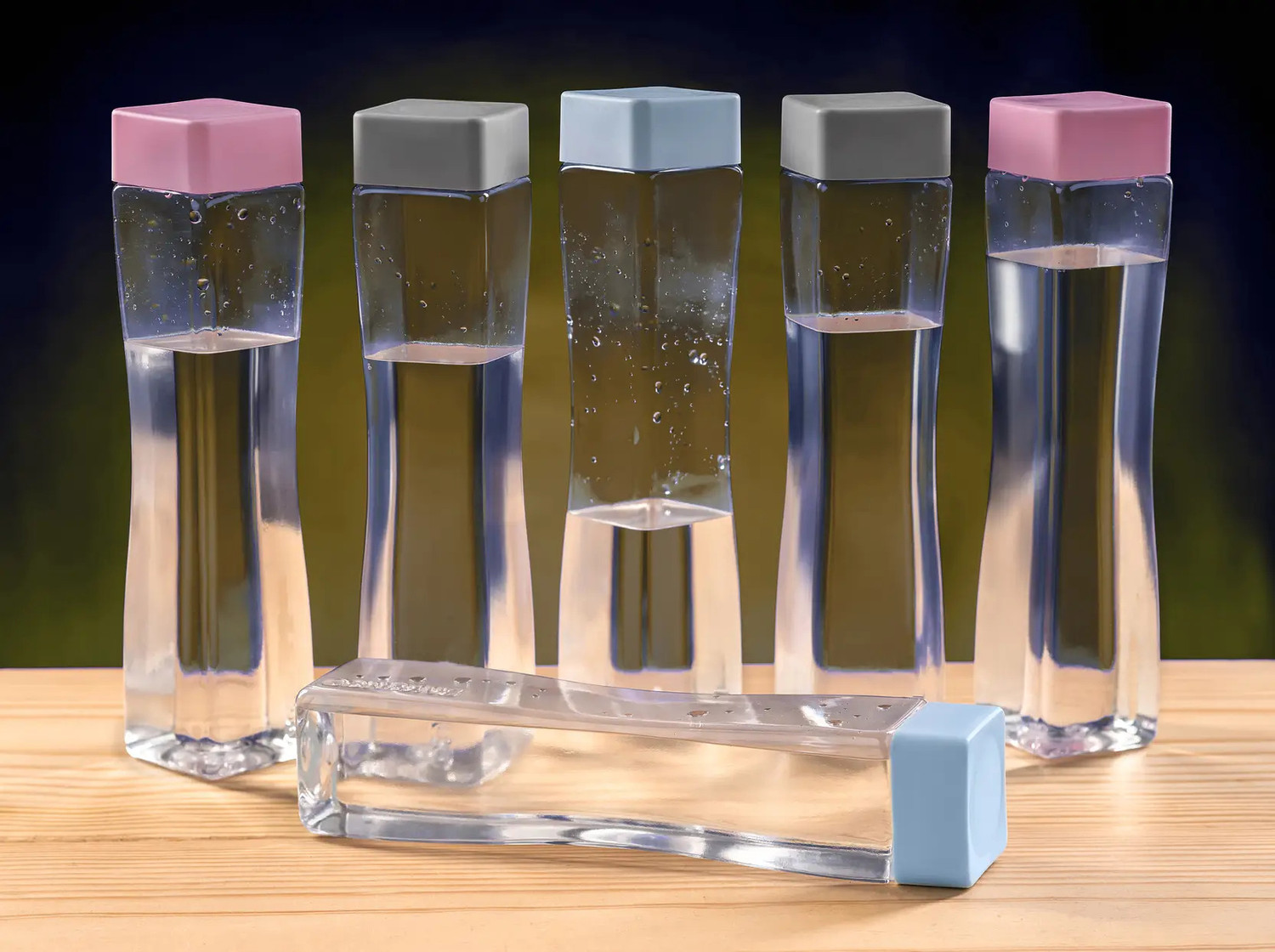 Image of URBANHUDA Premium Quality Square Shape Water Bottle Set For Fridge 6 Pcs 1001 ml Plastic Bottle