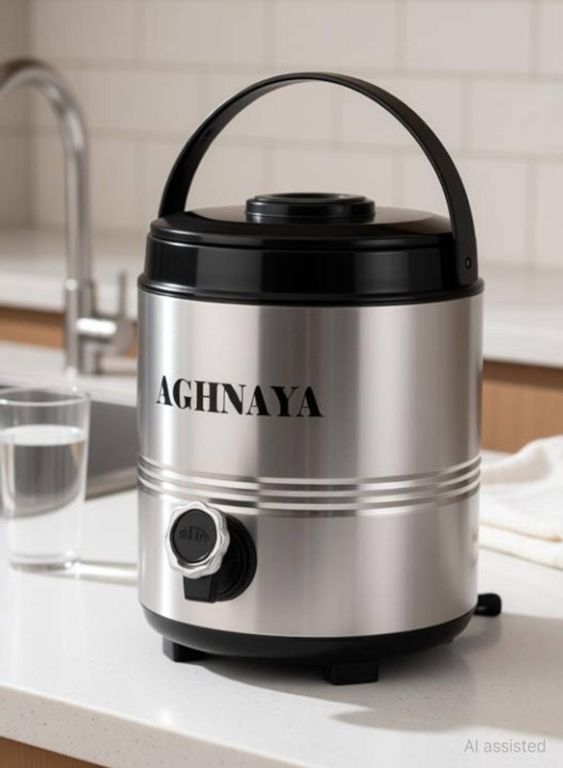 AGHNAYA Insulated Water Jug 5 L Stainless Steel Thermosteel Hot and Cold 5000 ml Steel Flask