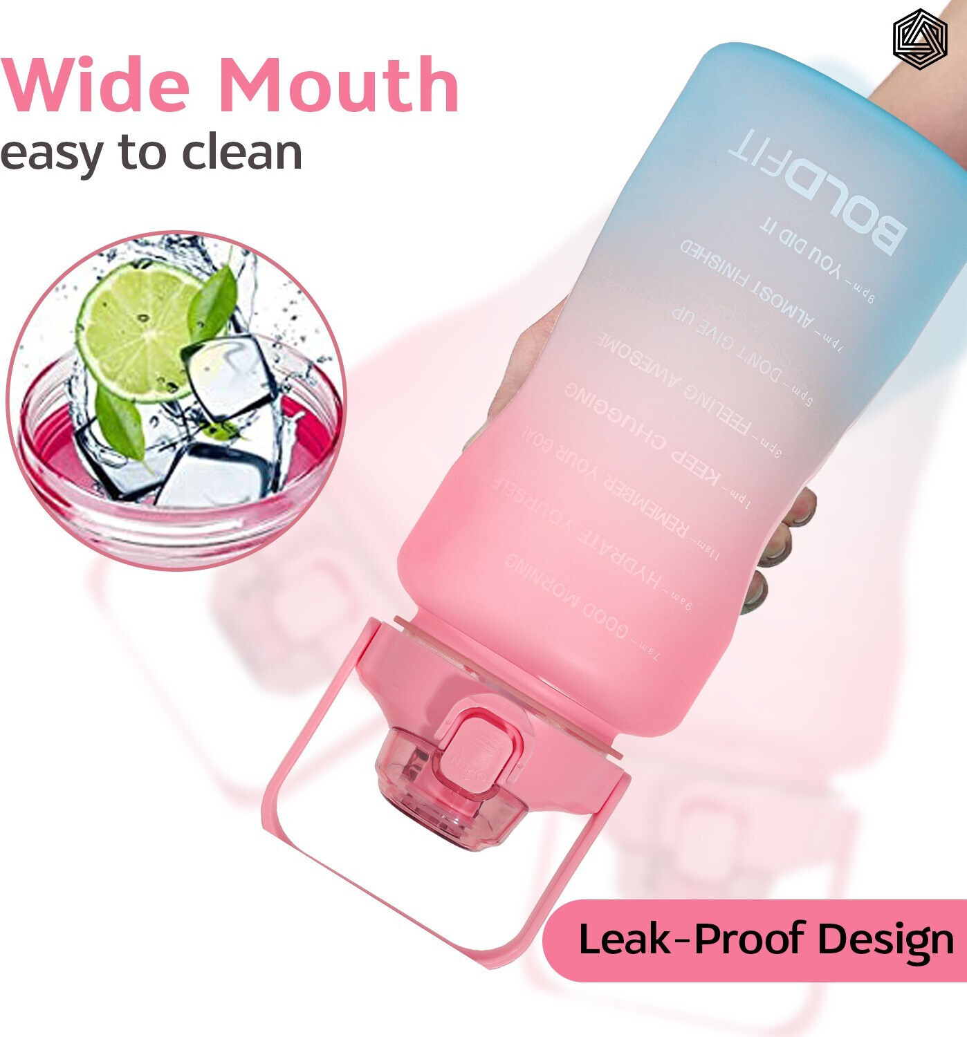 Image of BOLDFIT Gallon Bottle Gallon Water Bottle Gym Water Bottle For Men & Women Sports Bottle 2000 ml Plastic Shaker