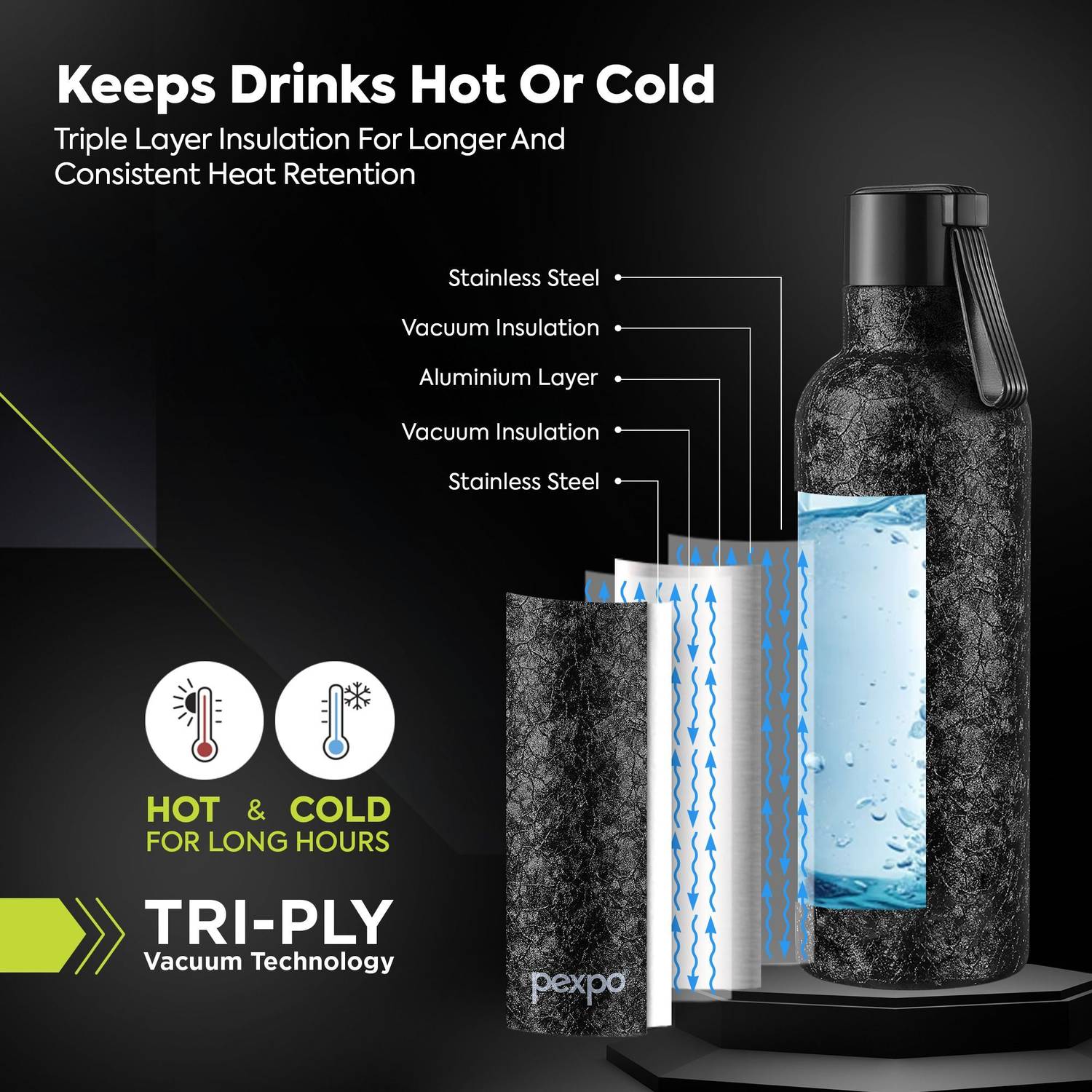 Go24 Oslo 500 ml Stainless Steel Flask - Image 2