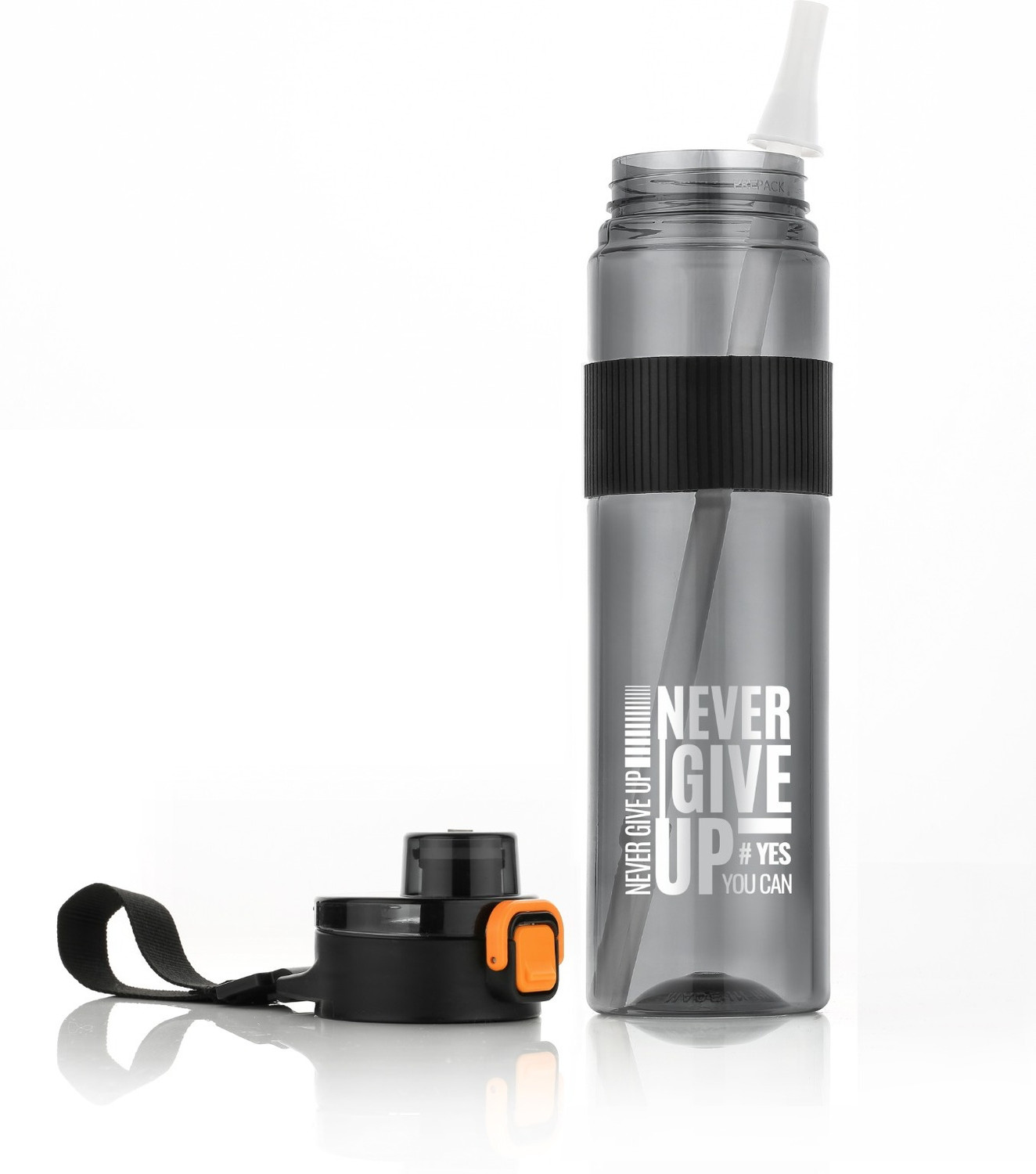 Image of Harsh narrow fab Plastic 1 Litre Grip Sports Water Bottle School, Office, Gym Plastic (BLACK-1) 1000 ml Plastic, PET Sipper