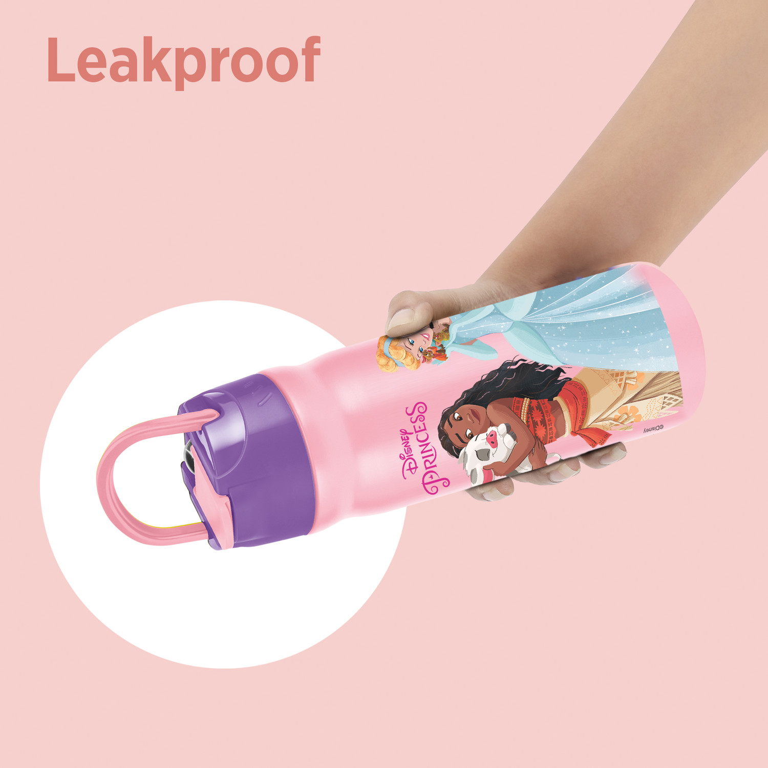 Image of MILTON Disney Max 600 Sipper Stainless Steel 500 ml Water Bottle ISI Certified, Pink 500 ml Stainless Steel Bottle