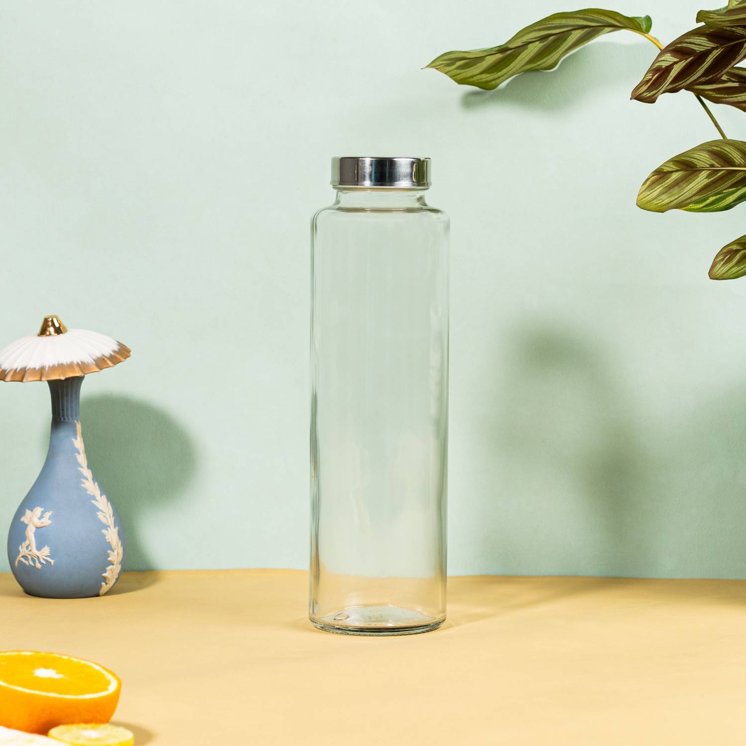 AAnami Reusable Travel Glass Drinking Fridge Bottles for Water, Smoothie, Juices 1000 ml Glass Bottle