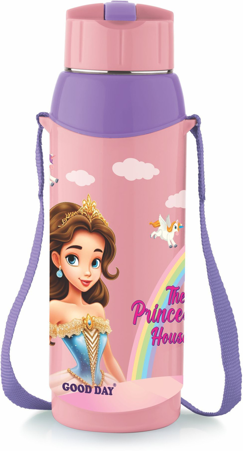 Image of Good Day Vigo 600 Stainless Steel Insulated Water Bottle For Kids | 520 ml Plastic Bottle