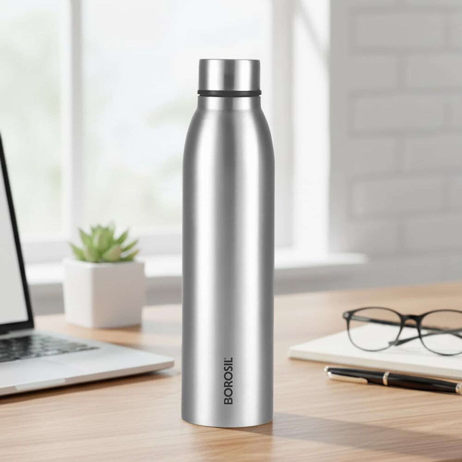 Image of BOROSIL 950ml Glacier BIS Approved, Made in India Single Wall Bottle 1 Year Warranty 950 ml Stainless Steel Bottle