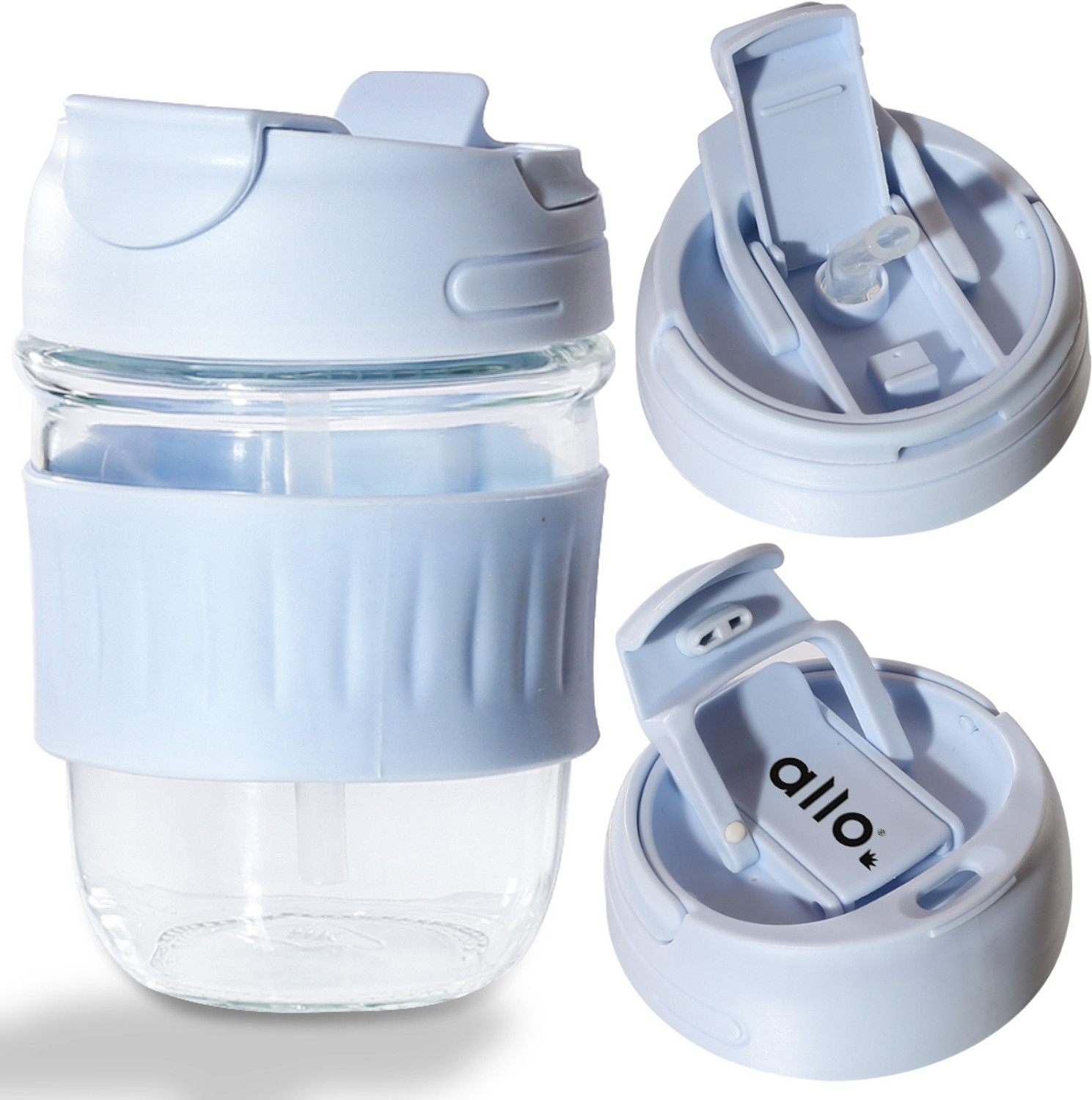Image of Allo Tumbler With 2-in-1 Lid, Leakproof Coffee Mug Shaker For Office, Home, Travel 350 ml Glass Bottle
