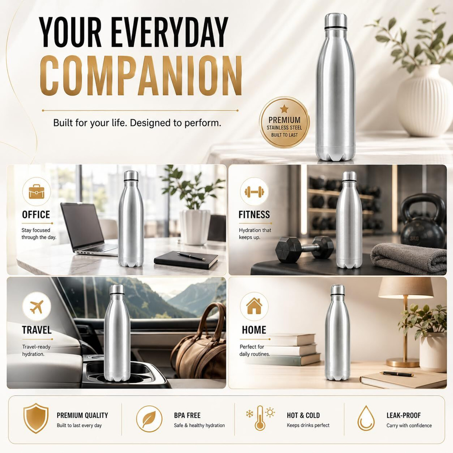 Image of SPEEDEX Thermos Hot & Cold Stainless Steel Bottle 1000 ml Stainless Steel Flask