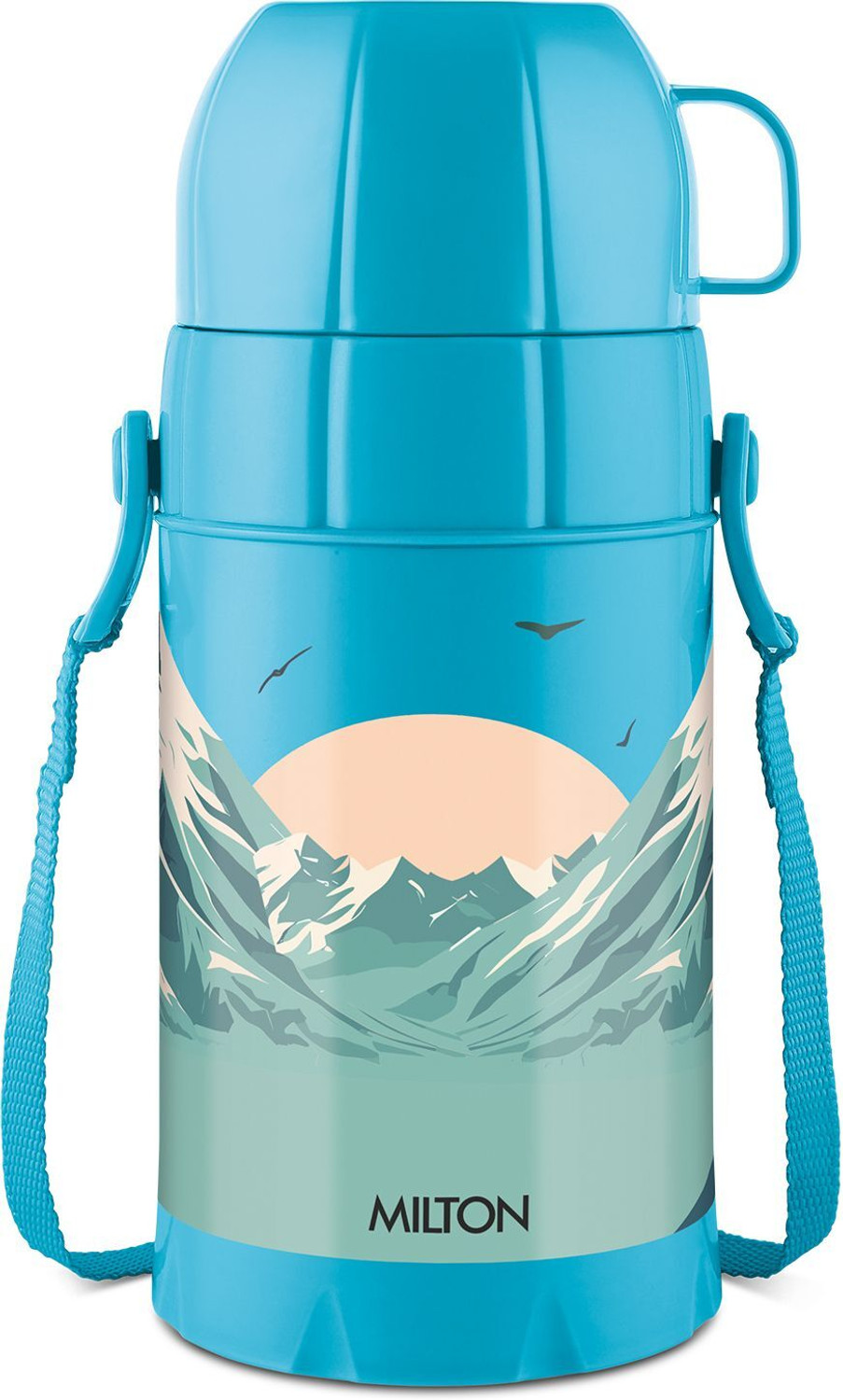 Image of MILTON Eiffel 500 Vacuum Insulated Thermos Flask, 480 Ml, 24 Hours Hot & Cold Blue 480 ml Plastic Flask