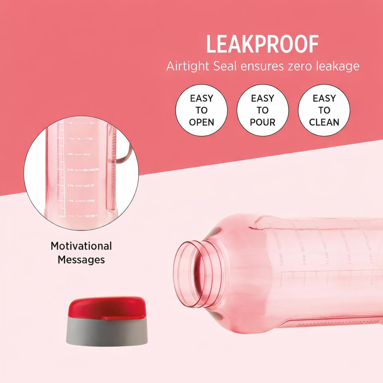 Image of Twizel Time Marker Motivational Bottle with Daily Hydration 1500 ml Plastic Bottle