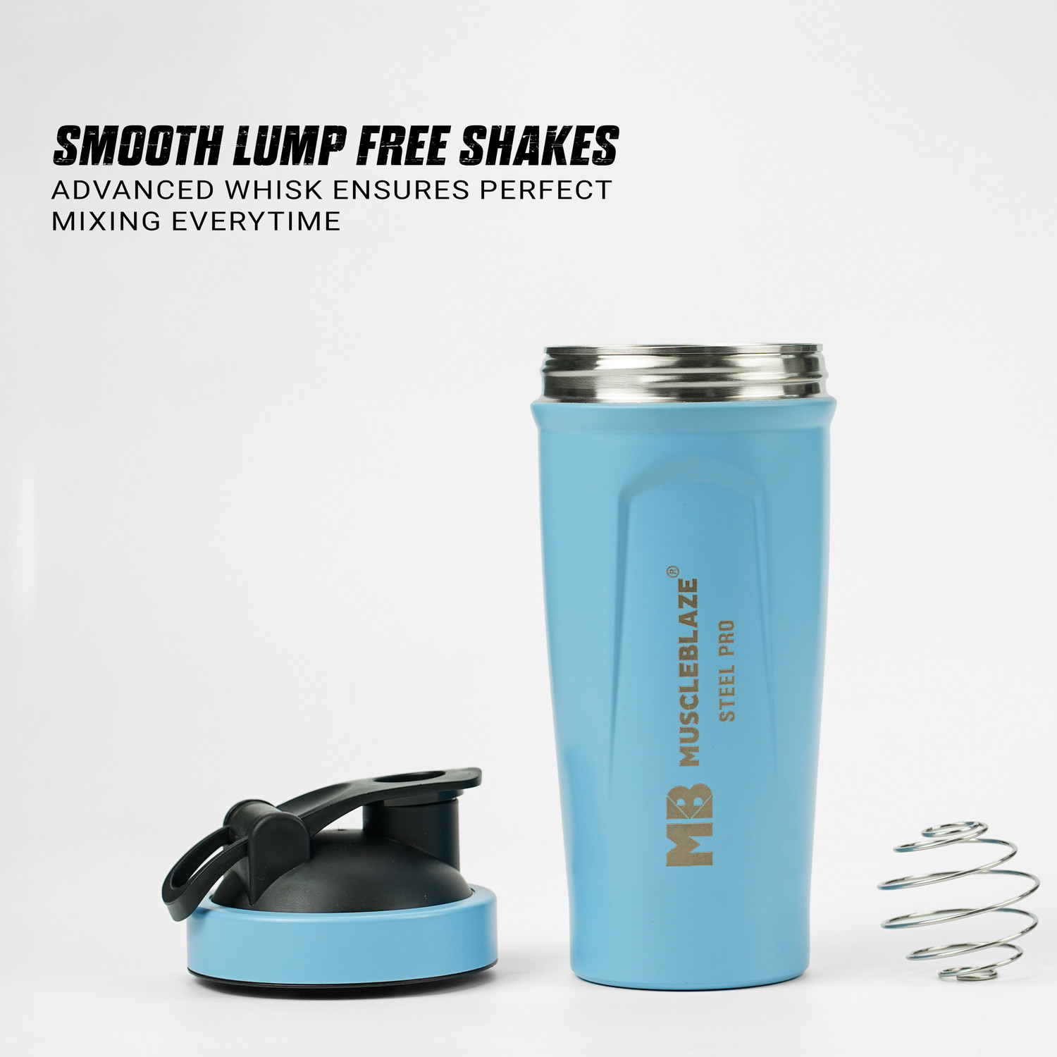 Image of MUSCLEBLAZE Stainless Steel Gym Shaker 700 ml Stainless Steel Shaker