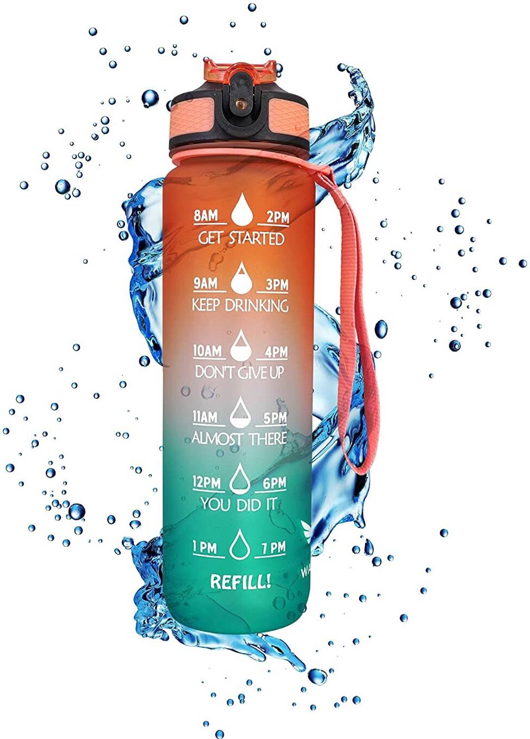 ALORNOR Unbreakable Motivational Tritan Plastic 1000 ml Plastic Bottle