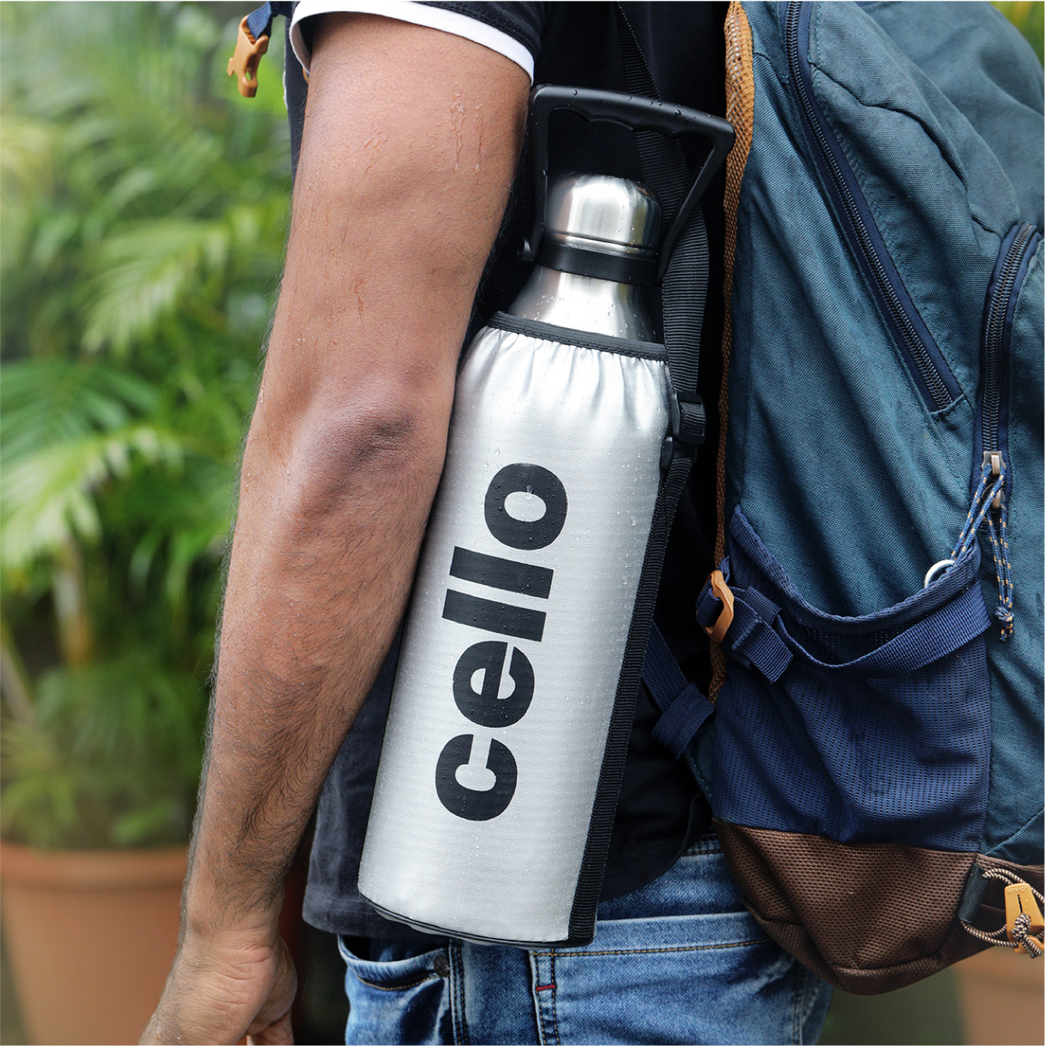 Image of cello Swift SS Double Walled Flask with Thermal Jacket, Hot and Cold, 2200 ml Steel Flask