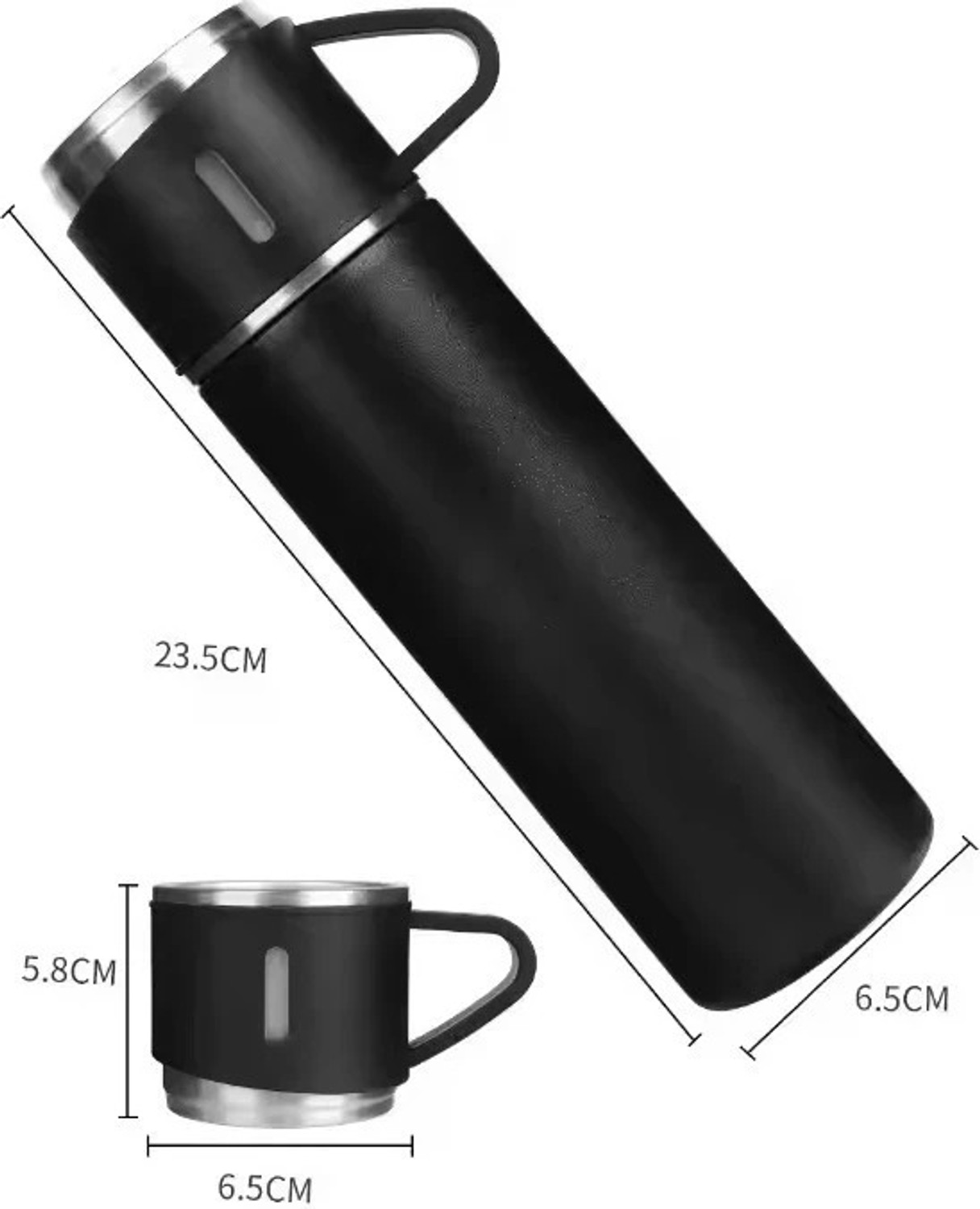 Image of NEXIS Vacuum Insulated Flask set 3 Cup set for Hot & Cold Drink (Gift Set) 500 ml Steel Flask