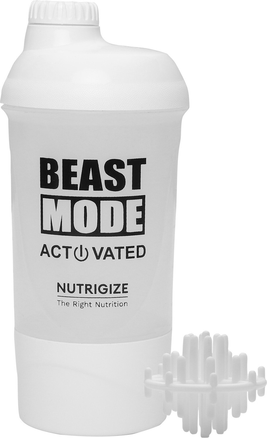 Image of Nutrigize Beast Mode Activated Protein Shaker Bottle for Gym 600 ml Plastic Shaker