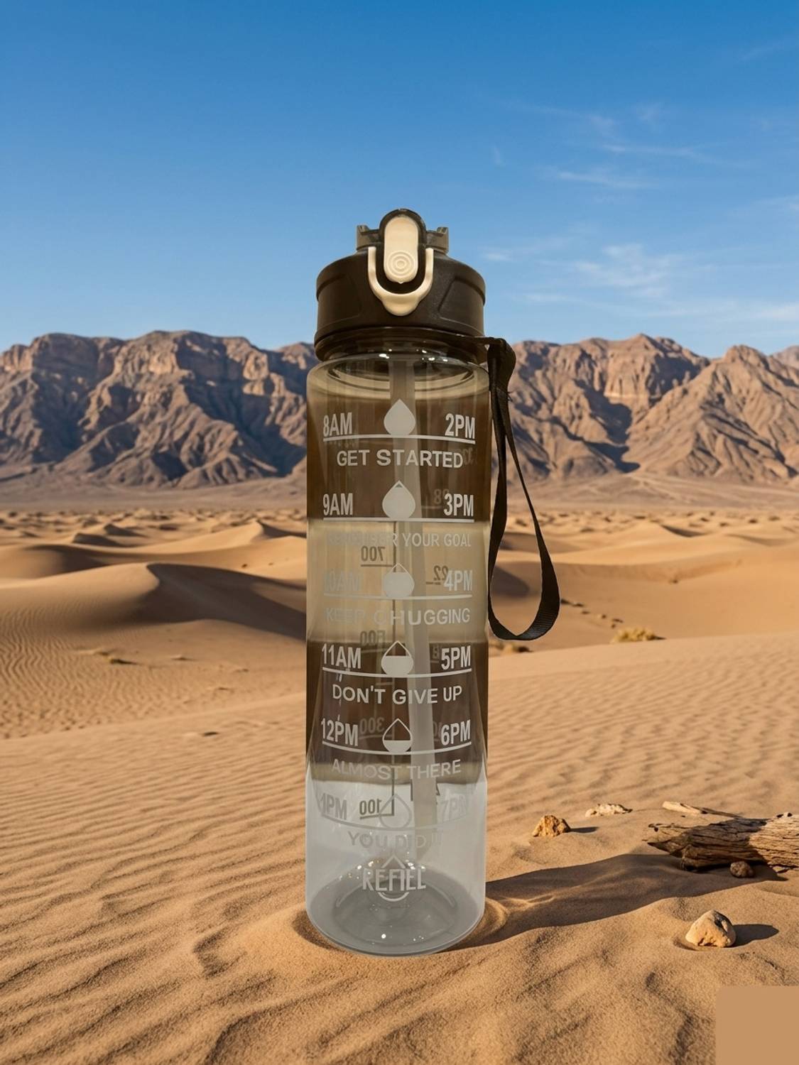 FKMXL Motivational Water Bottle 900ml Plastic Sipper - Image 3