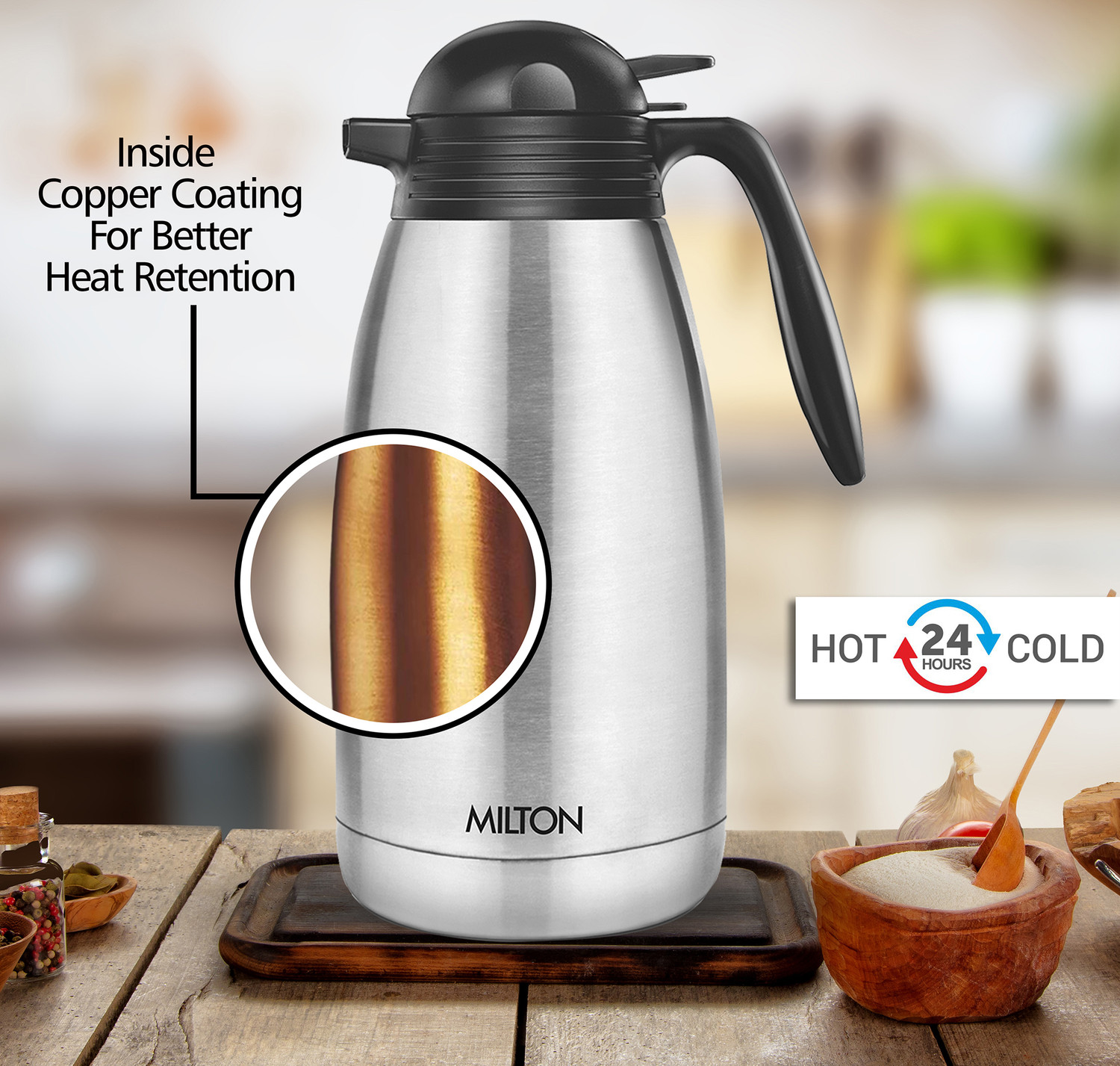 Image of MILTON thermosteel carafe 2000 2000 ml Steel Flask