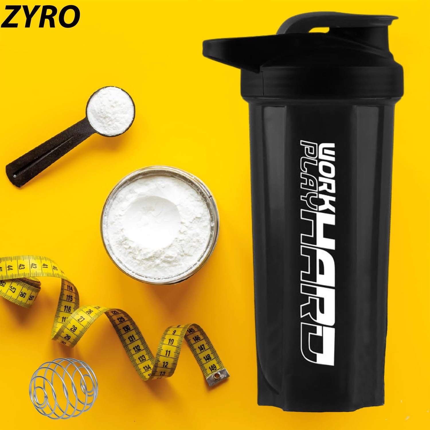 ZYRO Work Hard 700 ml Gym Shaker - Image 3