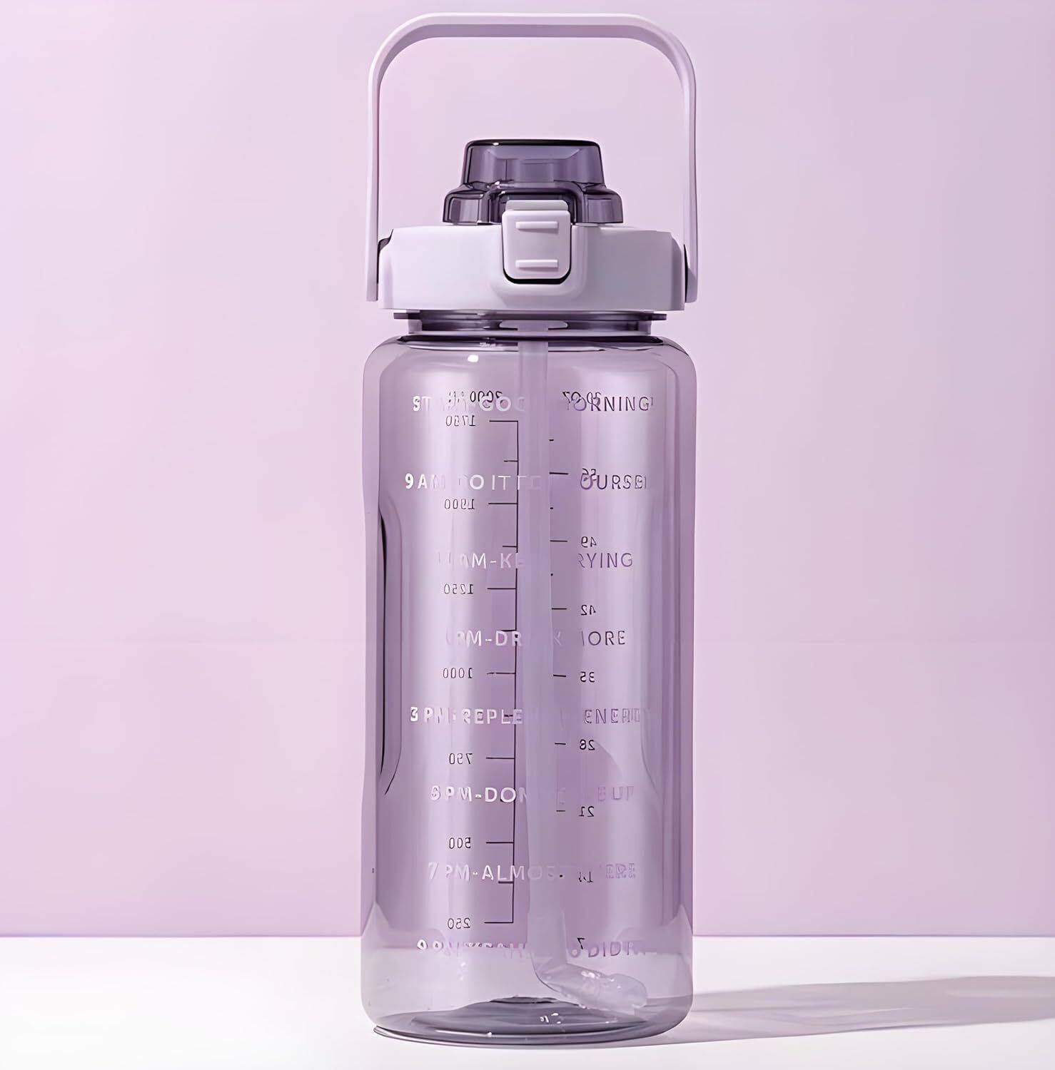 AANZIA Portable Transparent Clear Water Bottle, Large Capacity Leak-Proof Sipper 2 L 2000 ml Plastic Bottle