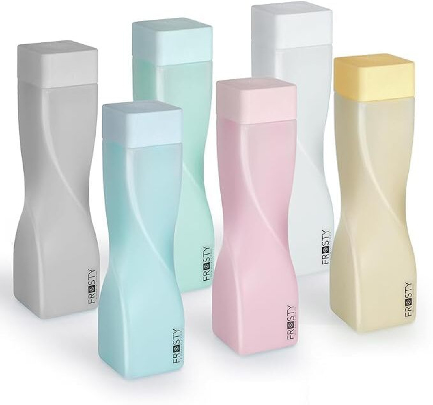 Image of ZROY ENTERPRISE Frosty Twist Plastic Food Grade Fridge Square Water Bottle Gift Se 998 ml Plastic Bottle