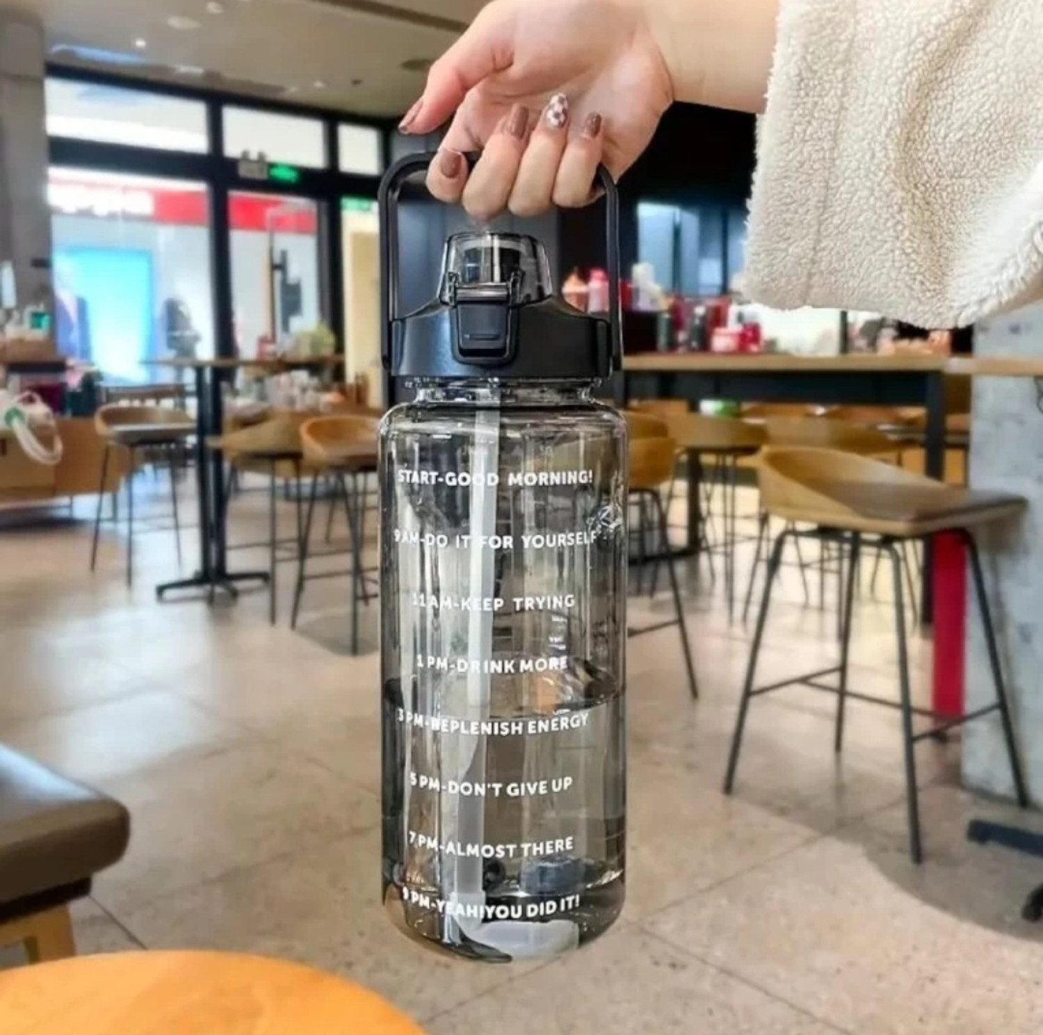 Image of CENTUREUM Motivational Travel Plastic Water Bottle 2000 ml Plastic Sipper