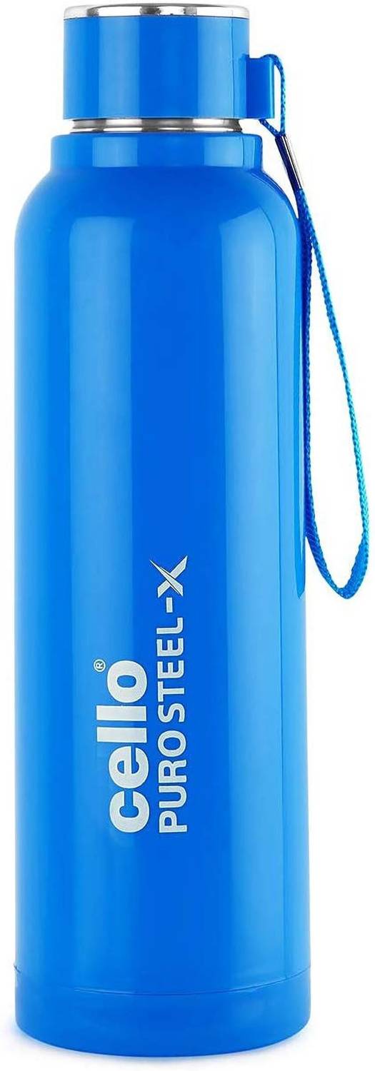 cello Puro Steel-X Benz 600 Insulated Inner Steel Outer Plastic Water Bottle, 520 ml Plastic Bottle