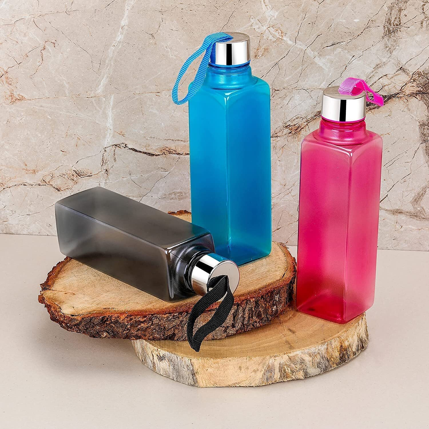 Image of 3D METRO SUPER STORE Square Shape Water Bottle for Fridge, Home, Office Gym School Boy, Unbreakable 1000 ml PET Bottle