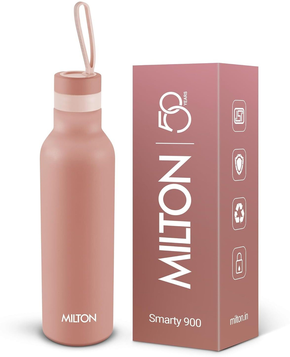 Image of MILTON Smarty 600 Thermosteel Water Bottle, ISI Certified, 24 Hr Hot and Cold 600 ml Steel Flask