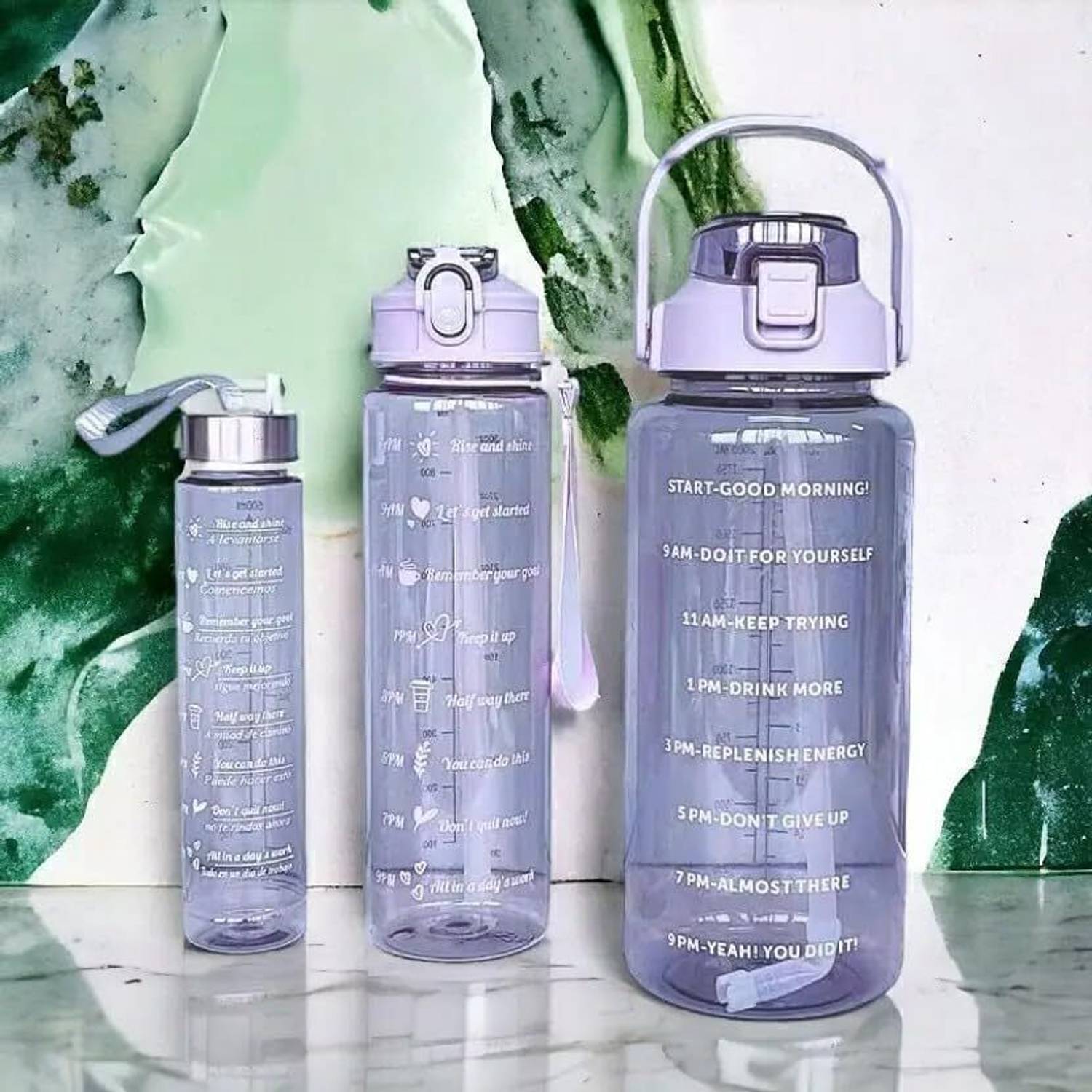 ThirstJoy 3-Pack Bottles 2000ML, 900ML, 300ML with Time Pack of 3 - Image 1