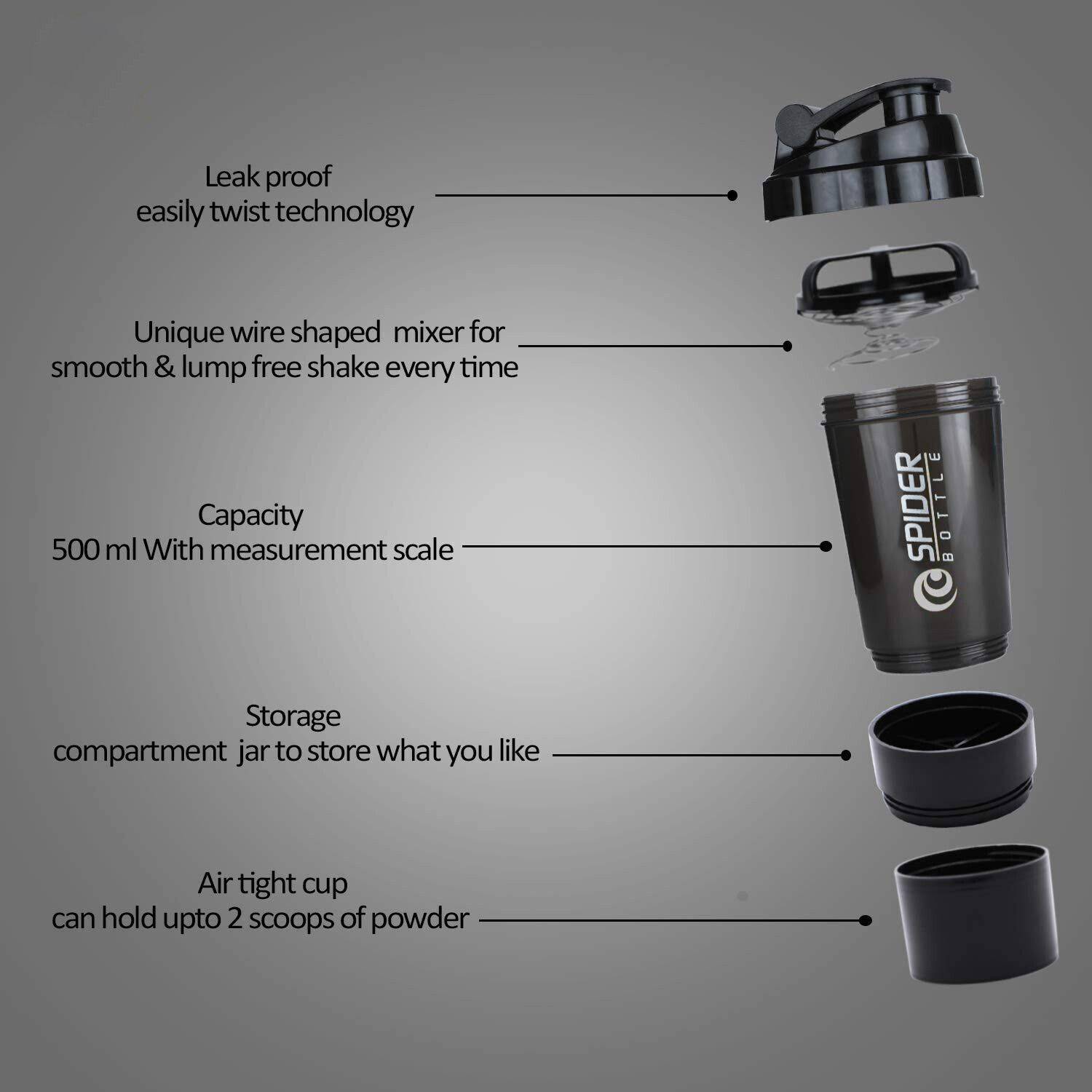 COOL INDIANS 500 ml Tritan Gym Shaker with Wrist Band - Image 2