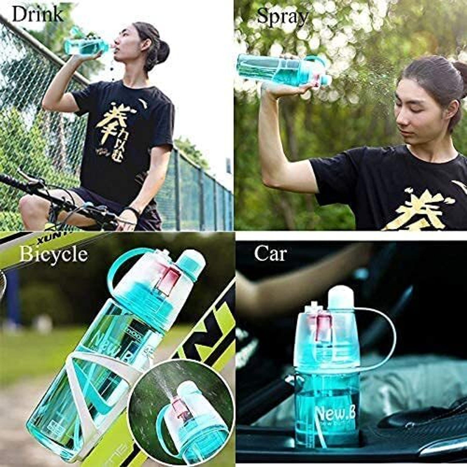 Image of Attilio Spray Water Bottle for Cycling, Running, Gym, Hiking, Drinking, Kids Boys, Girls 600 ml Plastic Bottle